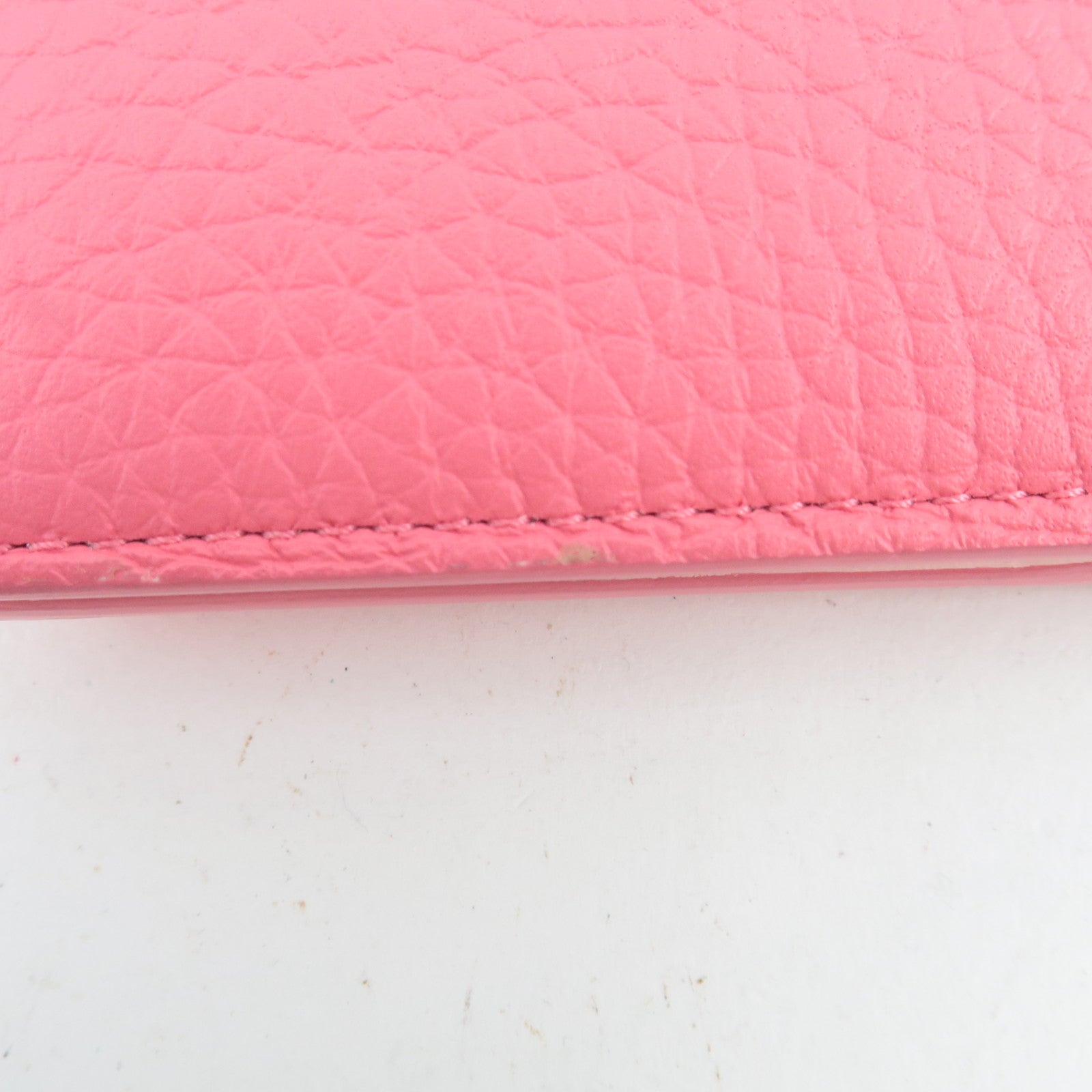 Louis Vuitton Vertical Compact Wallet Taurillon Leather Fuchsia M82461 *Box, Dust bag