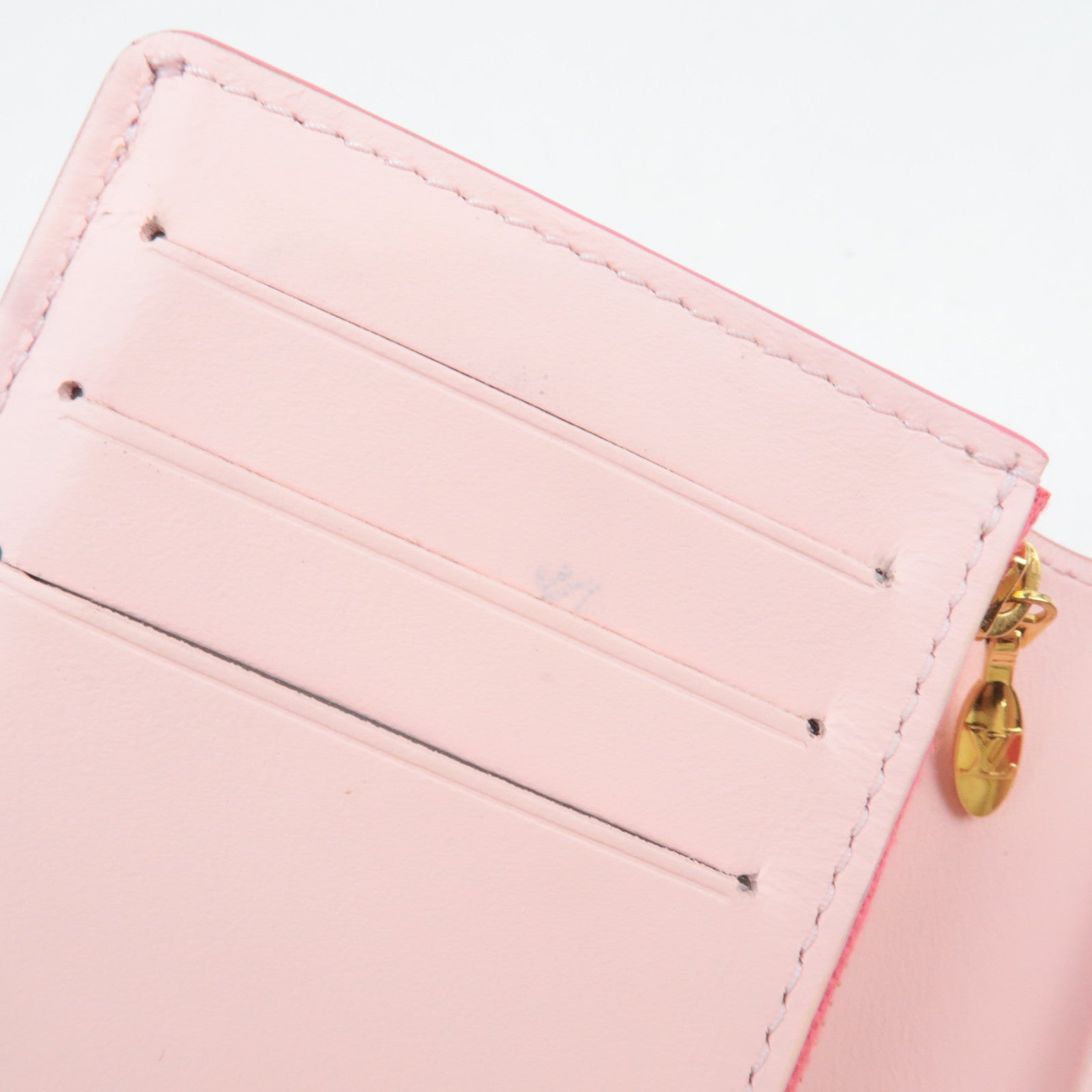 Louis Vuitton Vertical Compact Wallet Taurillon Leather Fuchsia M82461 *Box, Dust bag