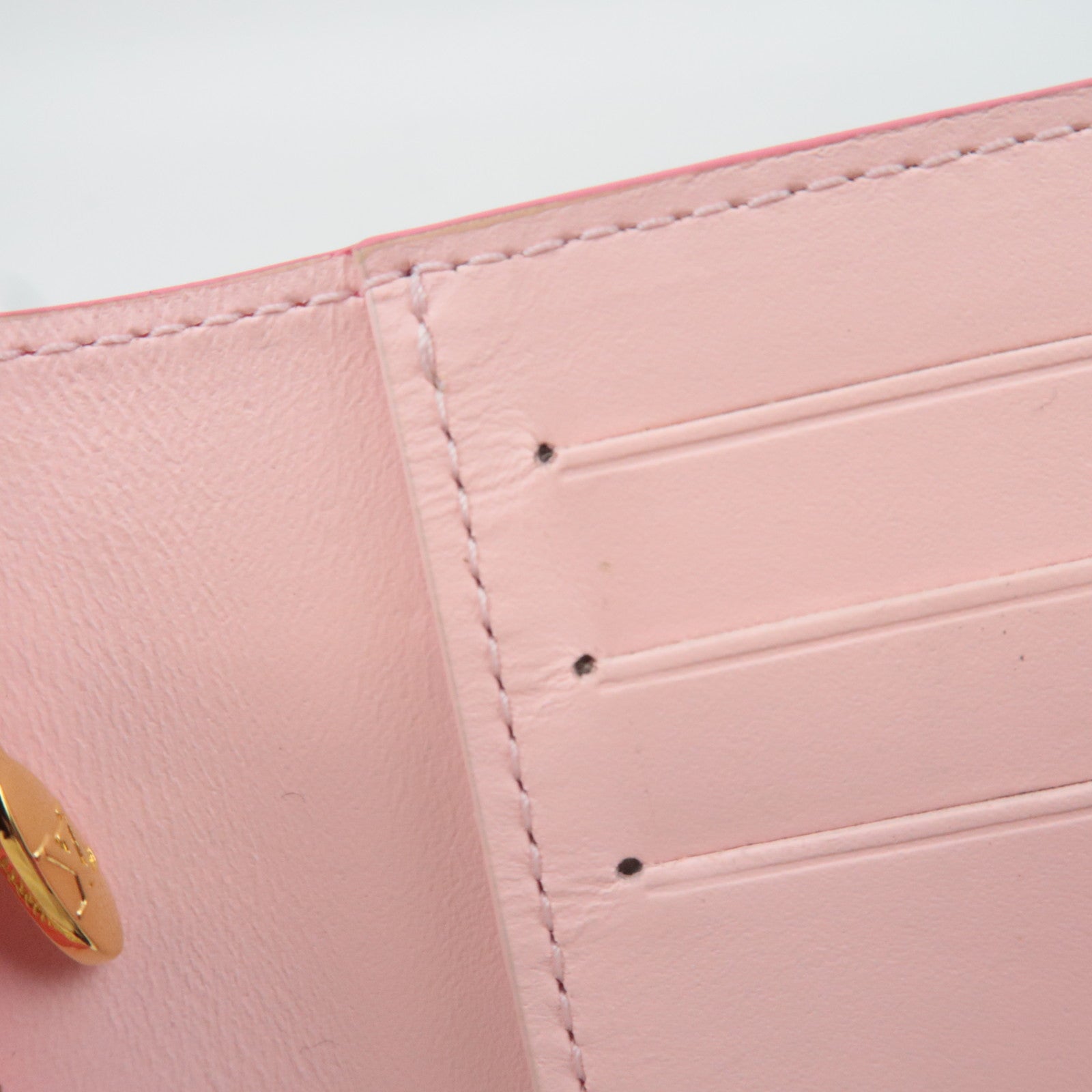 Louis Vuitton Vertical Compact Wallet Taurillon Leather Fuchsia M82461 *Box, Dust bag