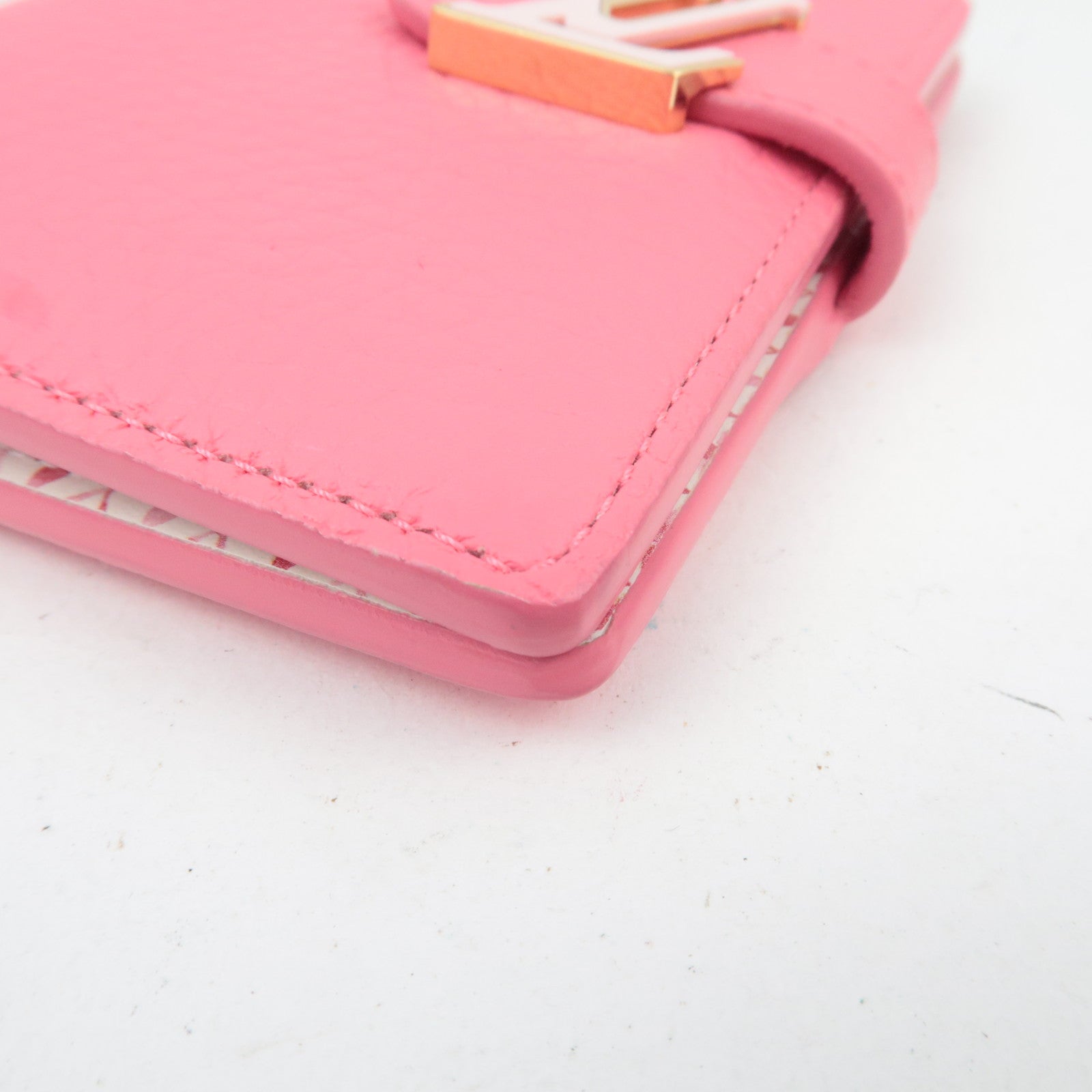 Louis Vuitton Vertical Compact Wallet Taurillon Leather Fuchsia M82461 *Box, Dust bag