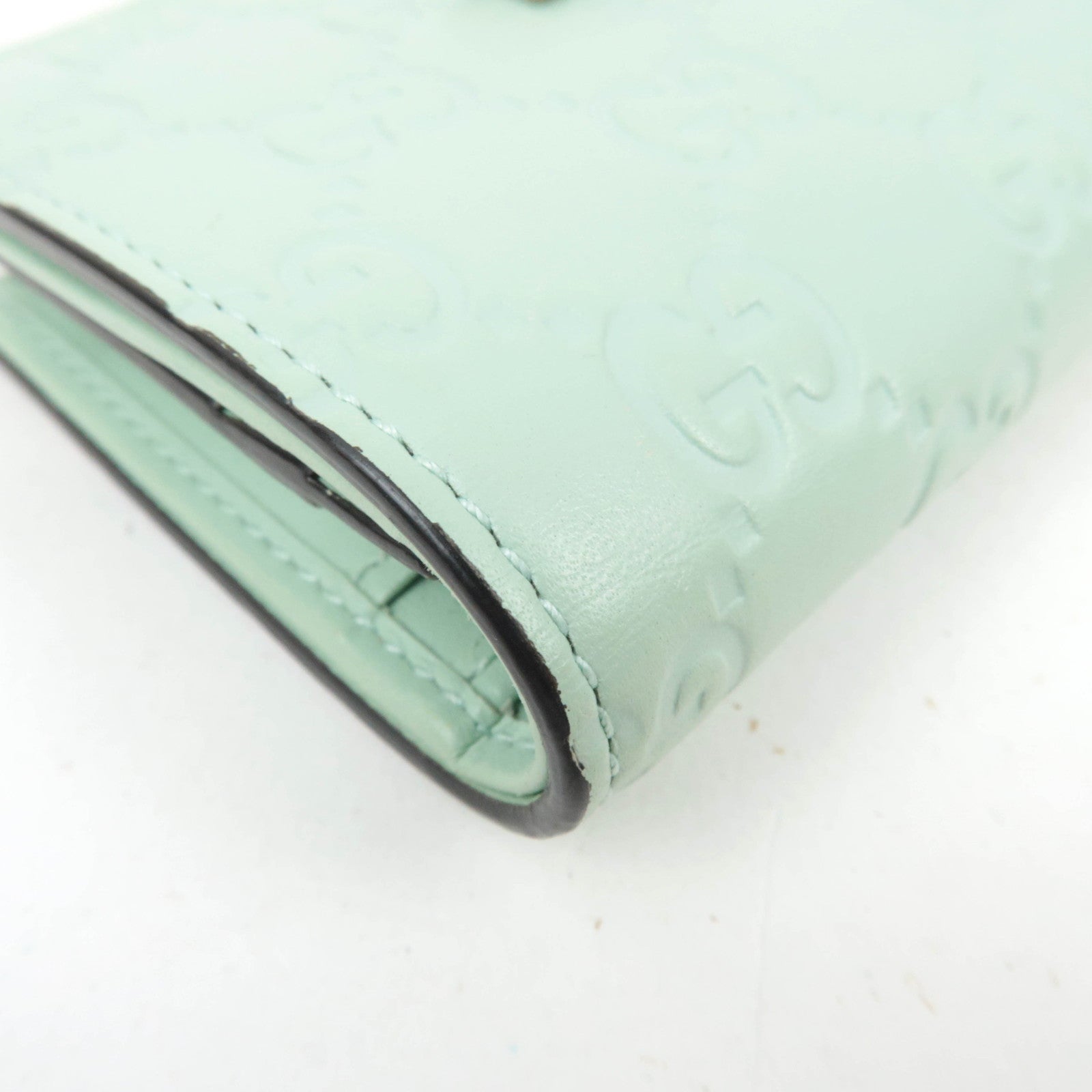 GUCCI Guccissima Linea Cat Bifold Wallet Japan Limited Light Green 548057 *Box, Dust bag