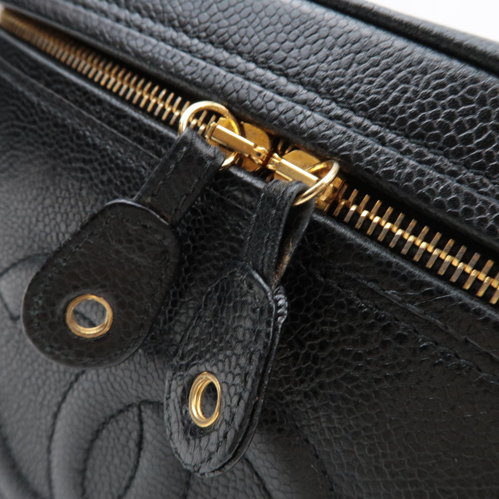 CHANEL Cocomark 2Way Vanity Bag Caviarskin Black 4066847 *Box, Dust bag, G card, Strap, Key Lock, Clochette