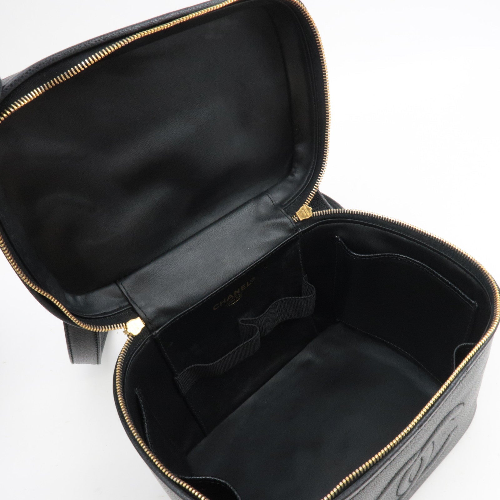 CHANEL Cocomark 2Way Vanity Bag Caviarskin Black 4066847 *Box, Dust bag, G card, Strap, Key Lock, Clochette