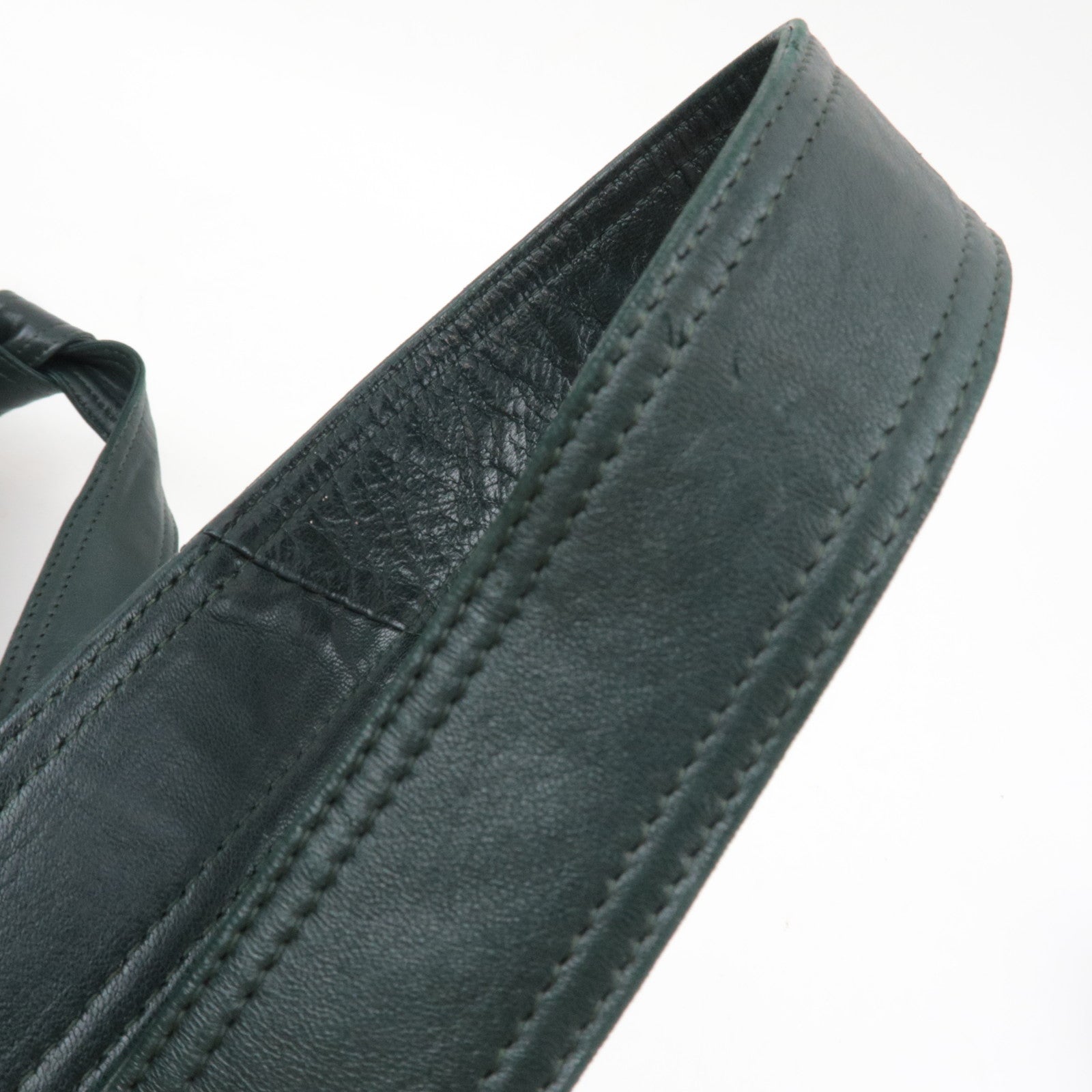 BOTTEGA VENETA Intrecciato Leather Shoulder Bag Dark Green