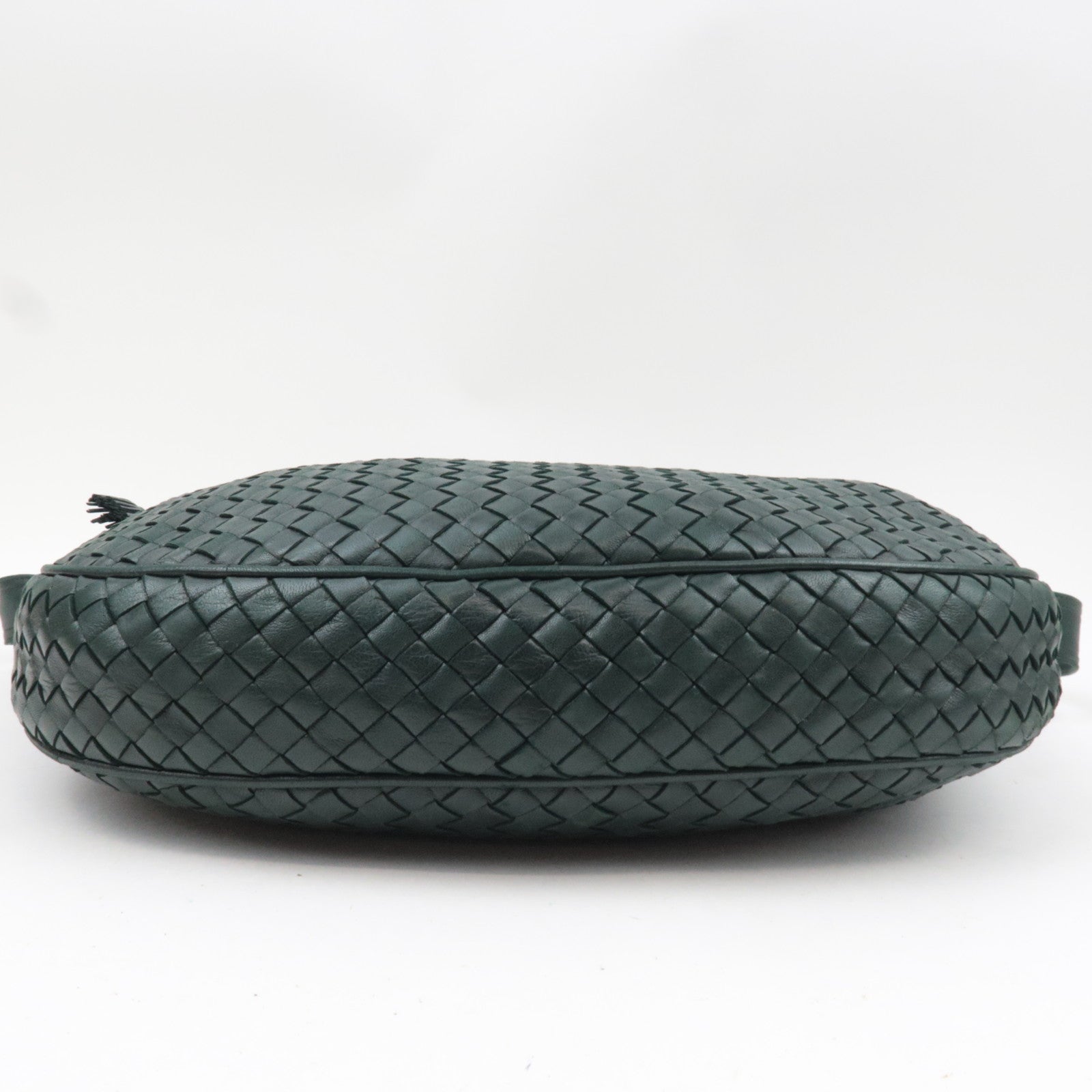 BOTTEGA VENETA Intrecciato Leather Shoulder Bag Dark Green