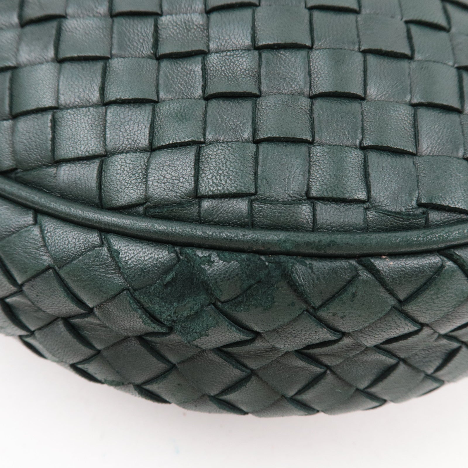 BOTTEGA VENETA Intrecciato Leather Shoulder Bag Dark Green