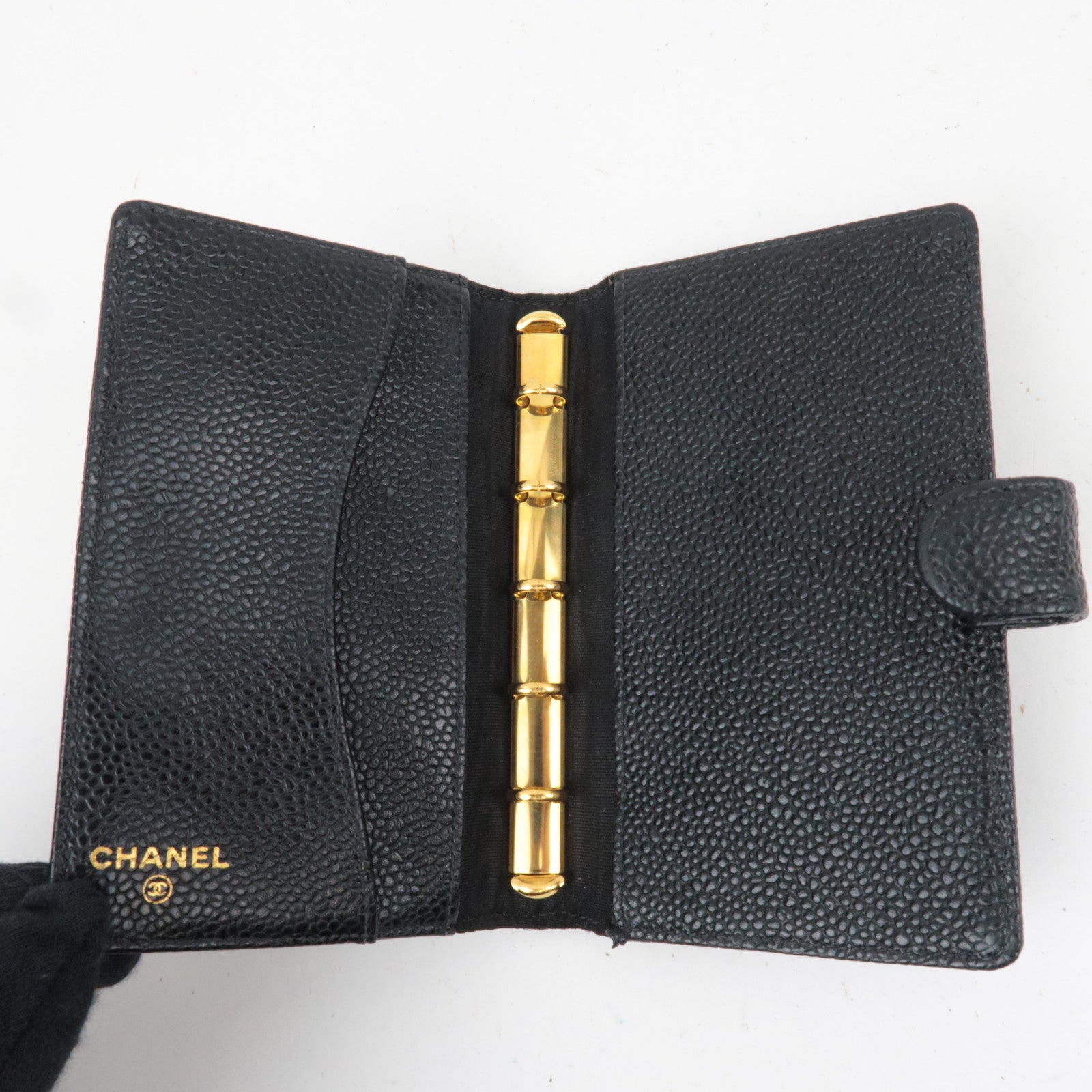 CHANEL Cocomark Mini Agenda Planner Cover Caviarskin Black 5216897