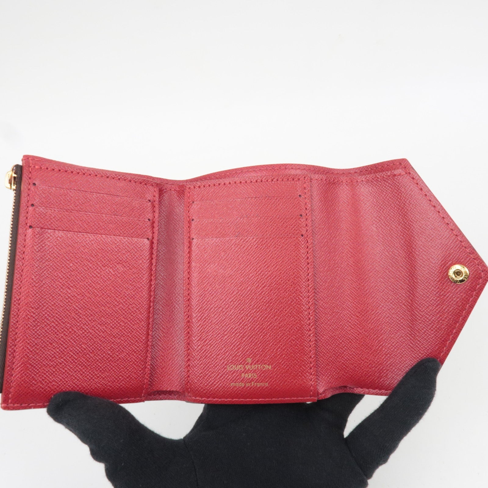 Louis Vuitton Damier Portefeuille Victorine Wallet Rouge N41659