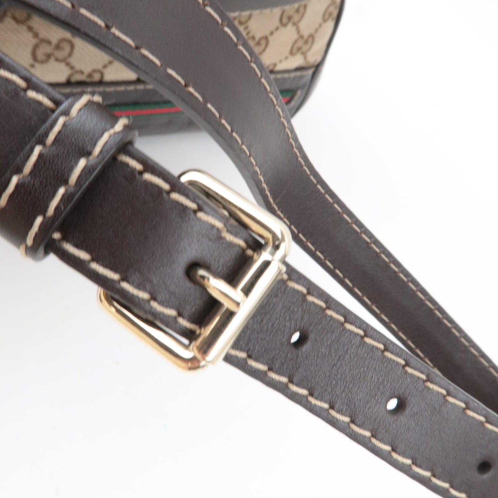 GUCCI Sherry 2Way Shoulder Bag GG Canvas Leather Beige 269894 *Strap