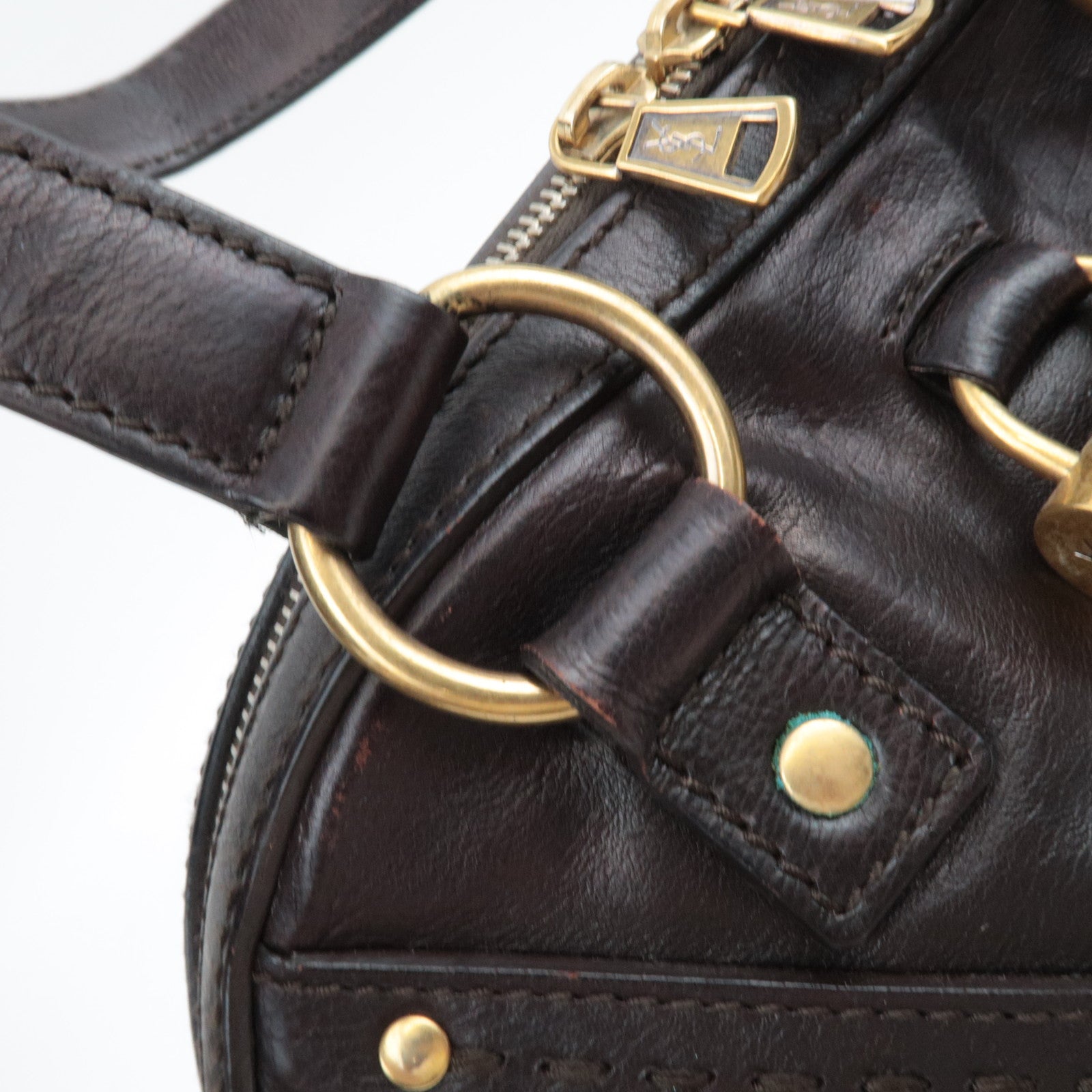 SAINT LAURENT YSL Muse Leather Shoulder Bag Brown *Key Lock, Clochette