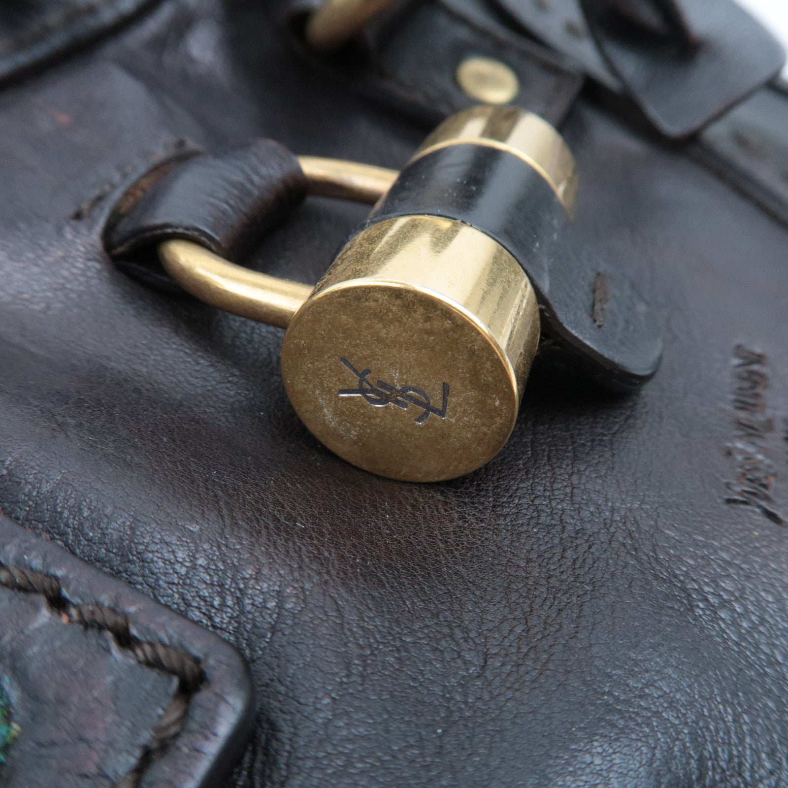 SAINT LAURENT YSL Muse Leather Shoulder Bag Brown *Key Lock, Clochette