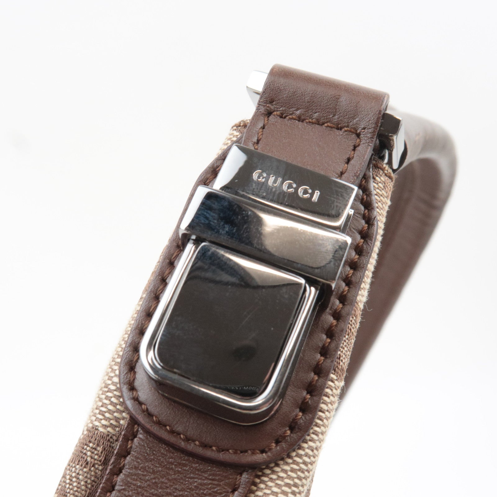 GUCCI GG Canvas Leather Shoulder Bag Beige Brown 001.4299