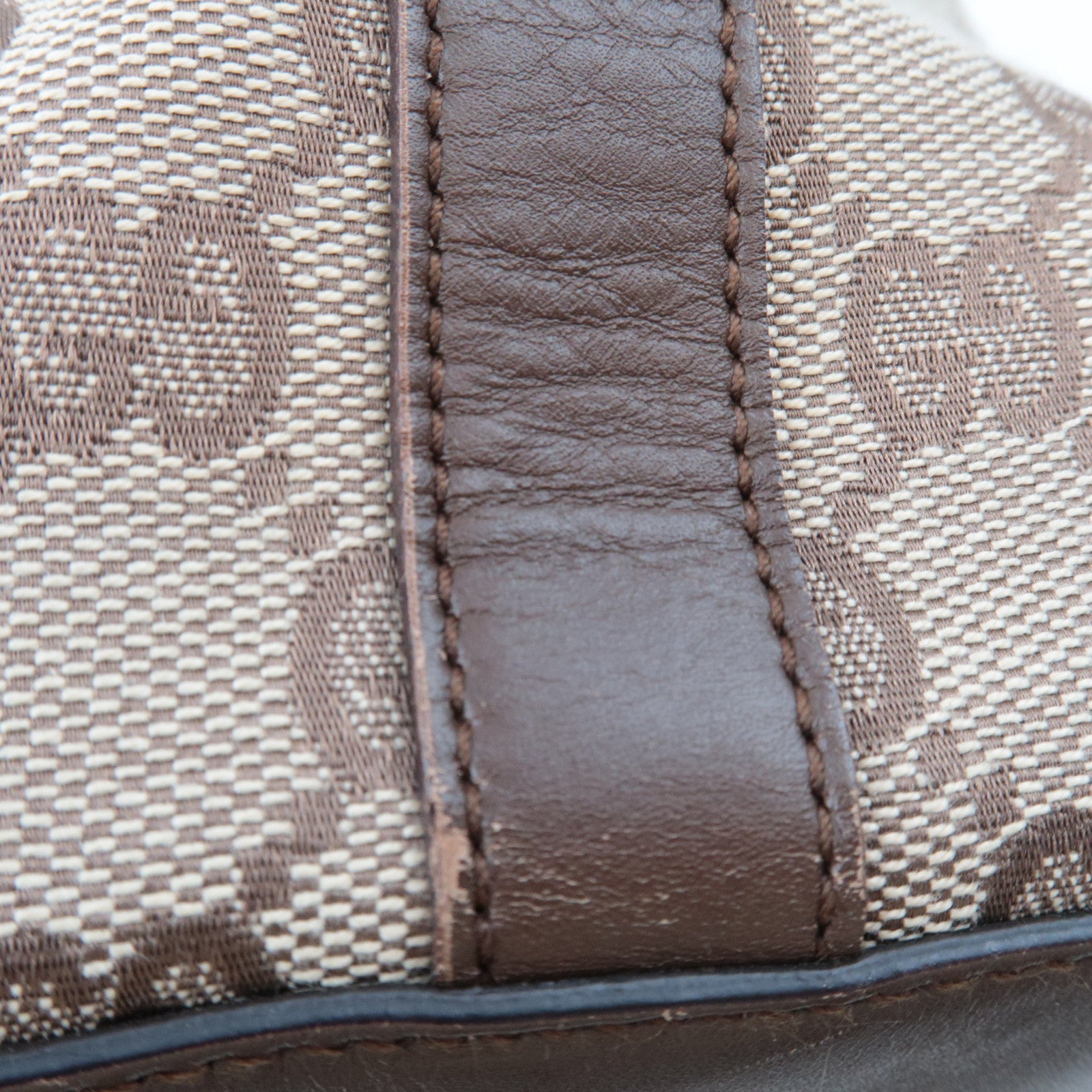 GUCCI GG Canvas Leather Shoulder Bag Beige Brown 001.4299