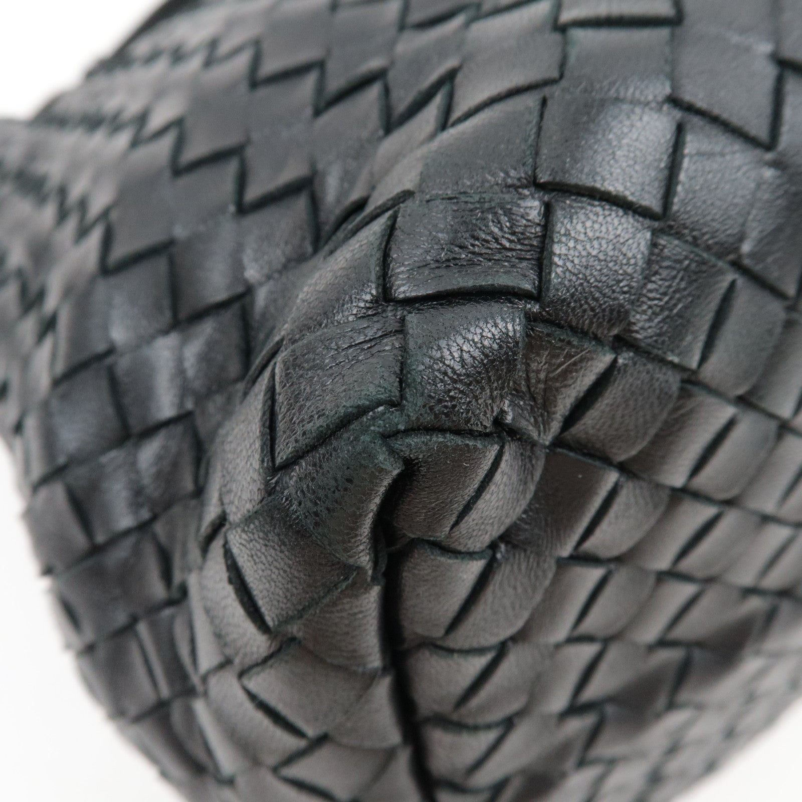 BOTTEGA VENETA Intrecciato Medium Garda Shoulder Bag Leather Black 179320 *Dust bag, Mirror