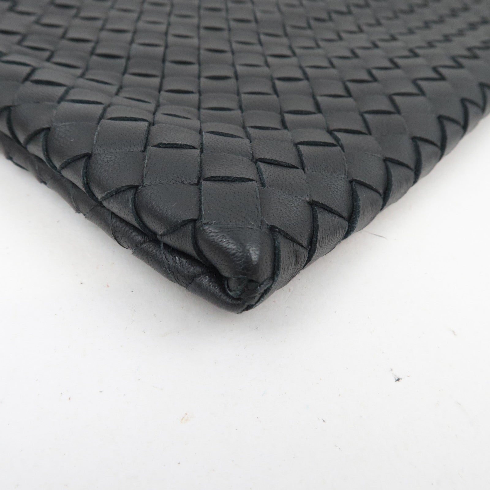 BOTTEGA VENETA Intrecciato Leather Clutch Bag Black
