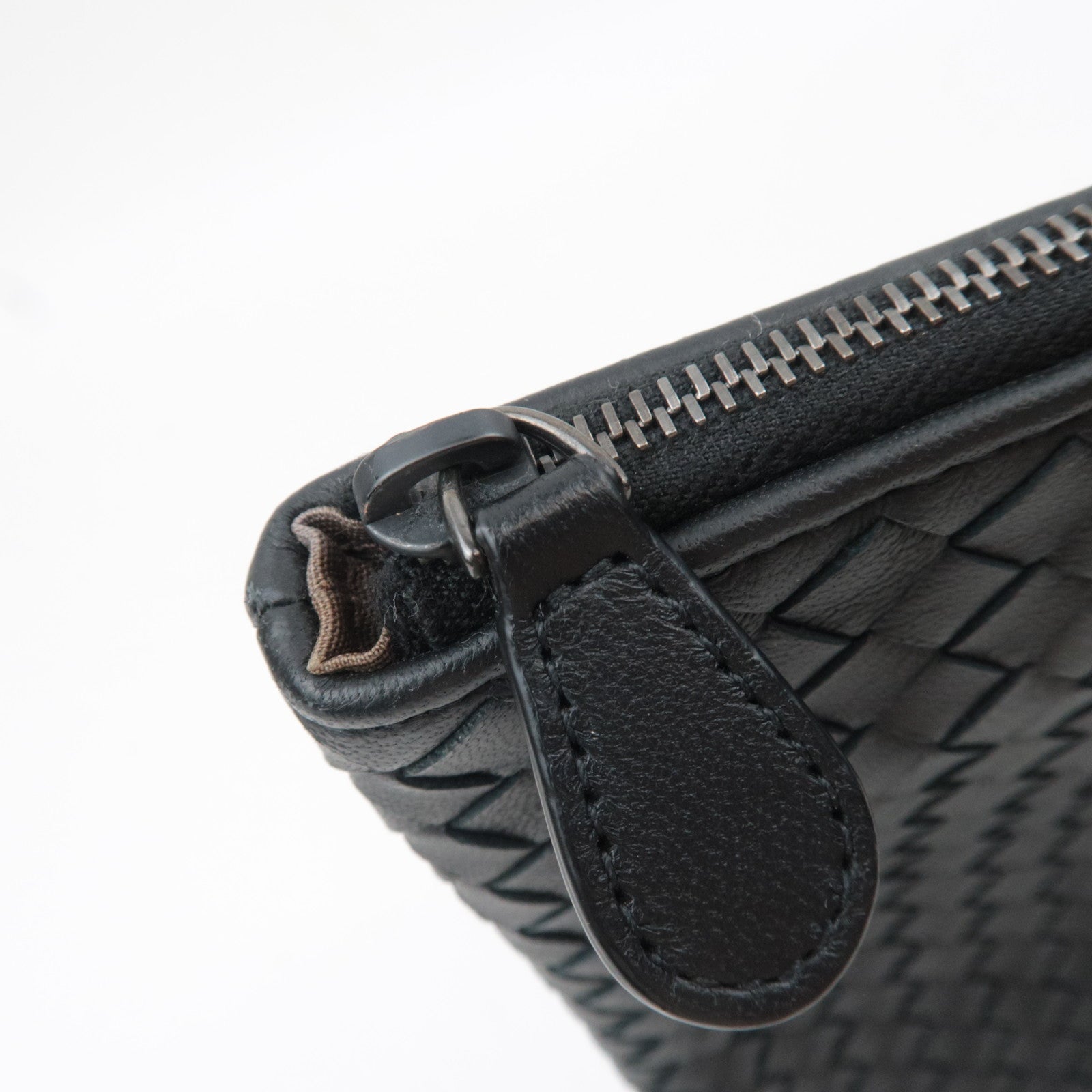 BOTTEGA VENETA Intrecciato Leather Clutch Bag Black