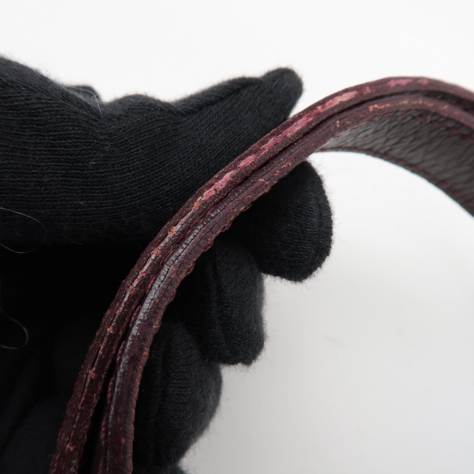 CELINE C Macadam Shoulder Bag Suede Leather Black Brown