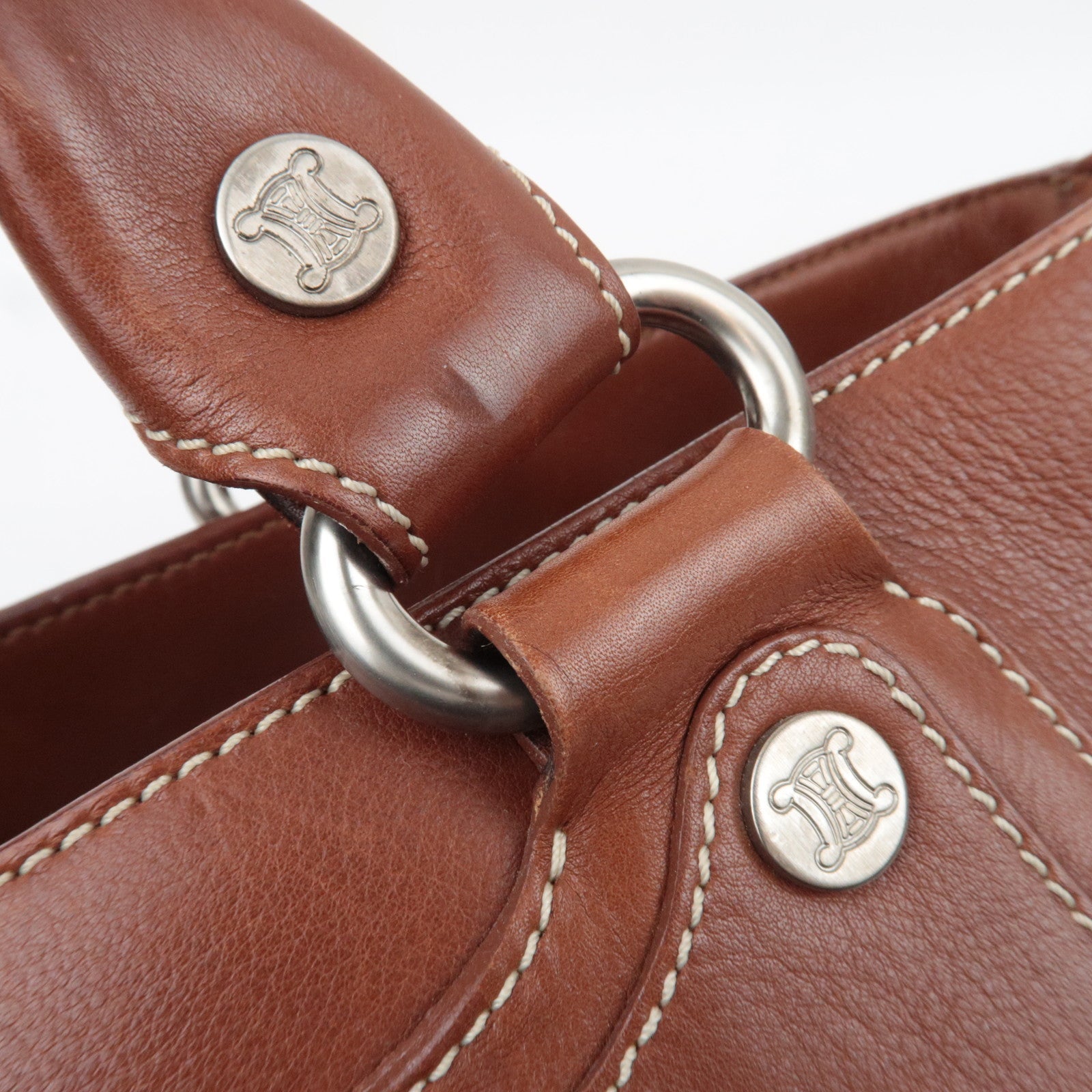 CELINE Boogie Bag Leather Handbag Brown