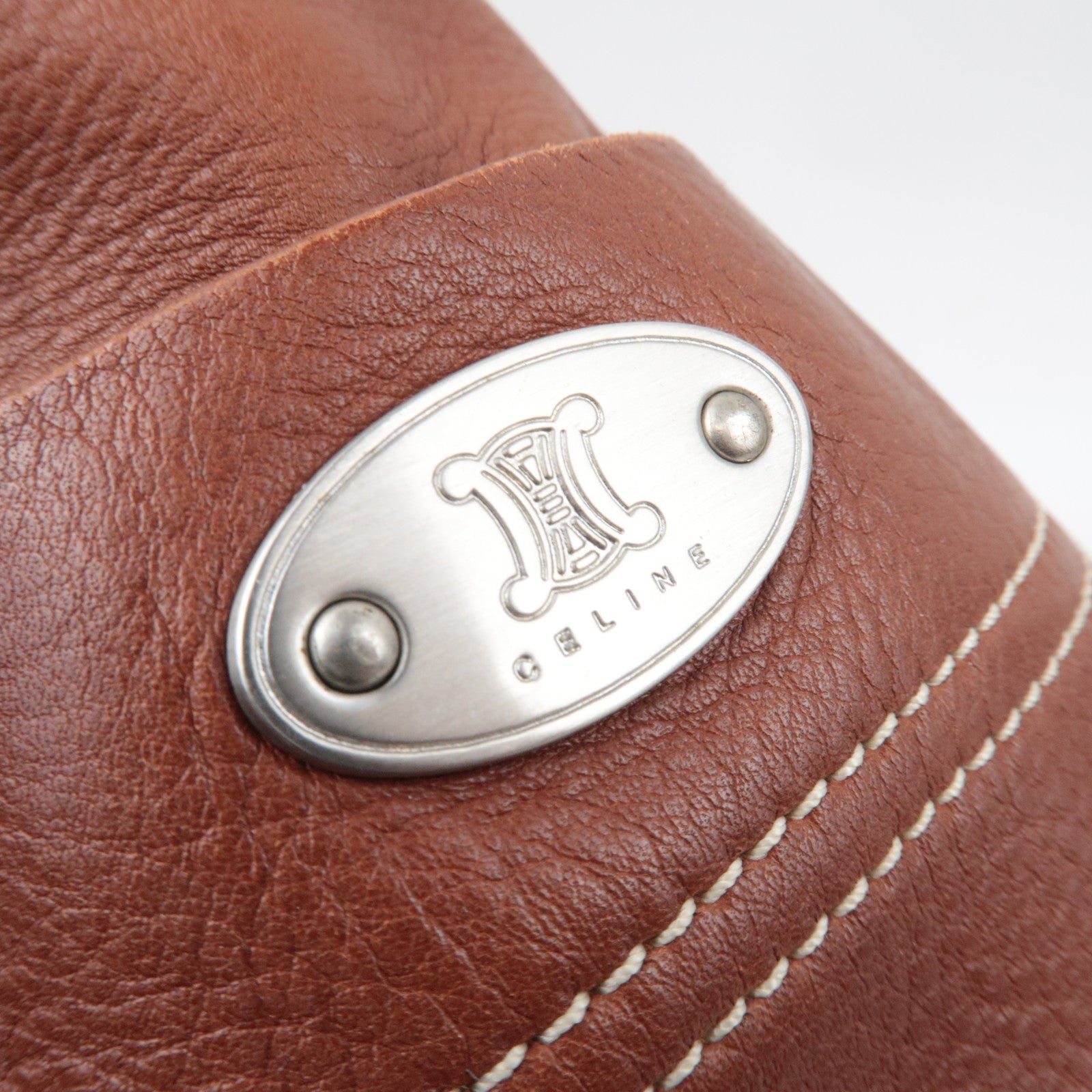 CELINE Boogie Bag Leather Handbag Brown