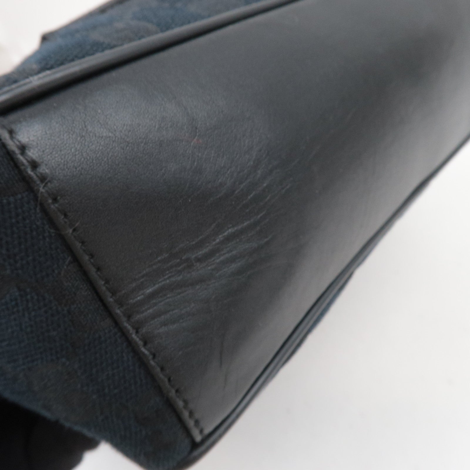 GUCCI Shoulder Bag GG Canvas Leather Black 019.0538