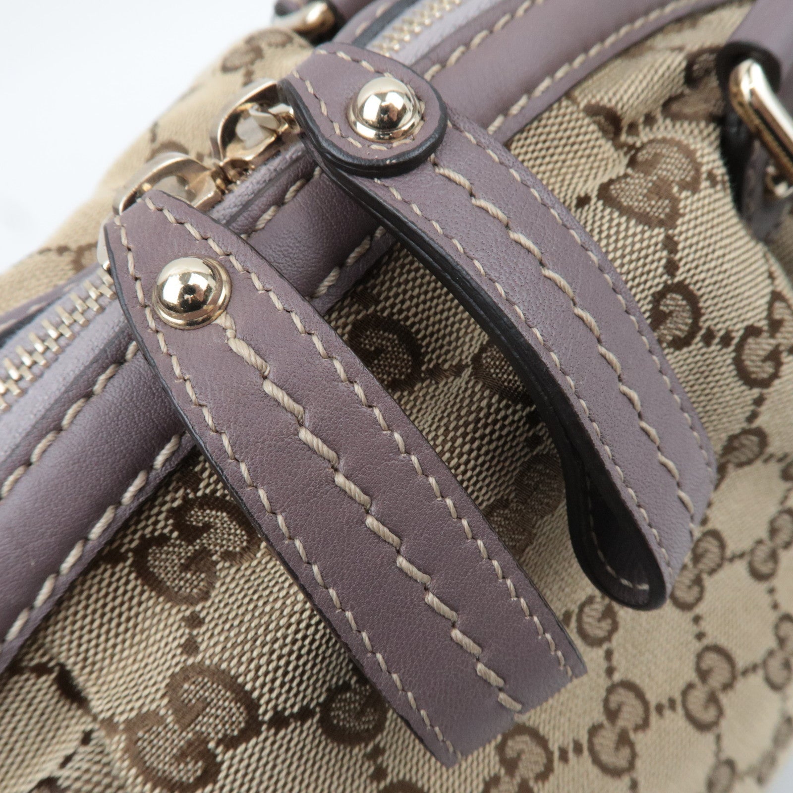 GUCCI Sukey Shoulder Bag GG Canvas Leather Beige 223974