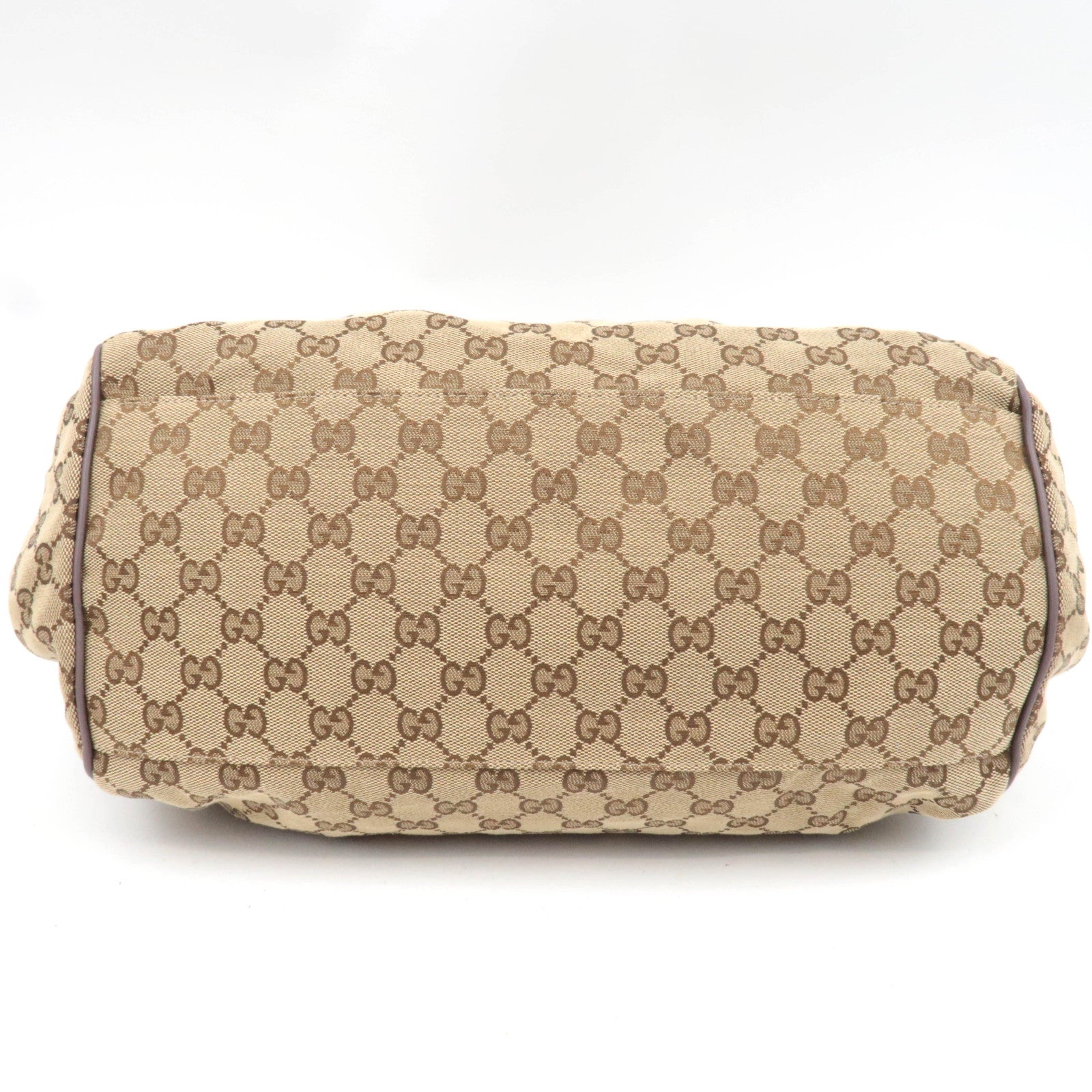 GUCCI Sukey Shoulder Bag GG Canvas Leather Beige 223974