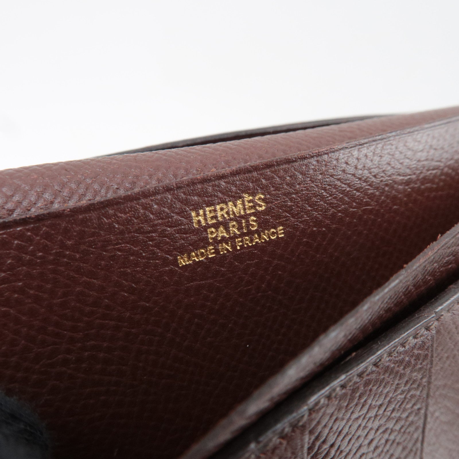 HERMES Bearn Long Wallet A Stamp (1997) Veau Epsom Brown