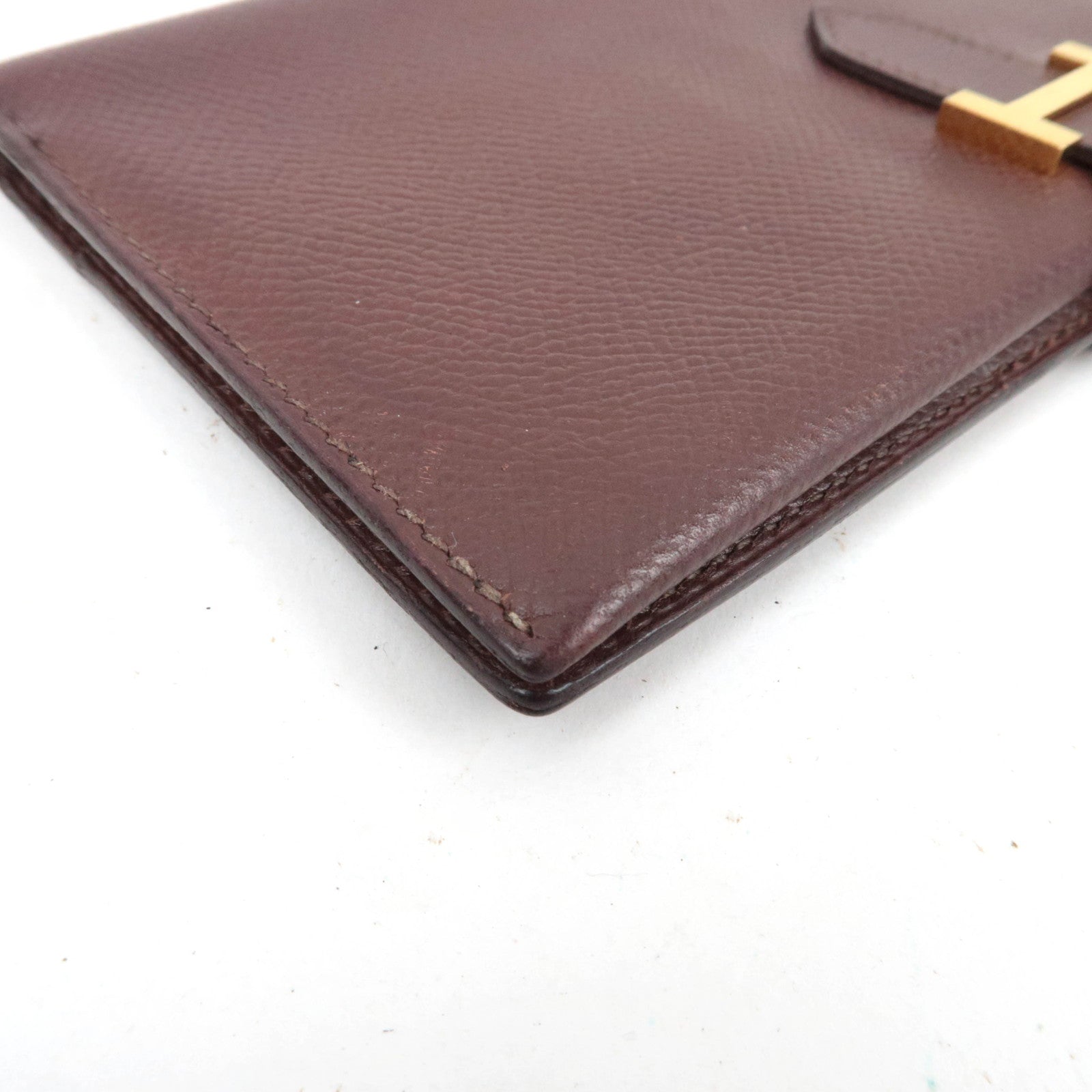 HERMES Bearn Long Wallet A Stamp (1997) Veau Epsom Brown