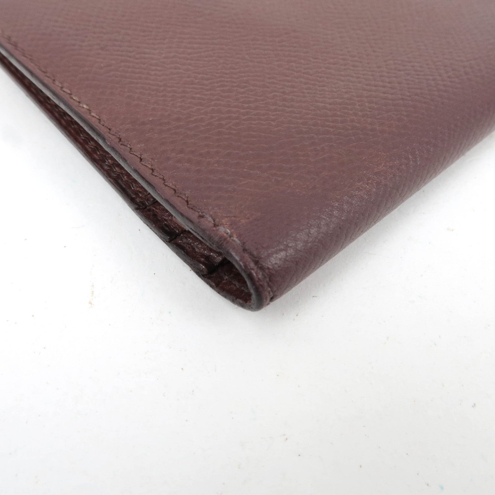 HERMES Bearn Long Wallet A Stamp (1997) Veau Epsom Brown