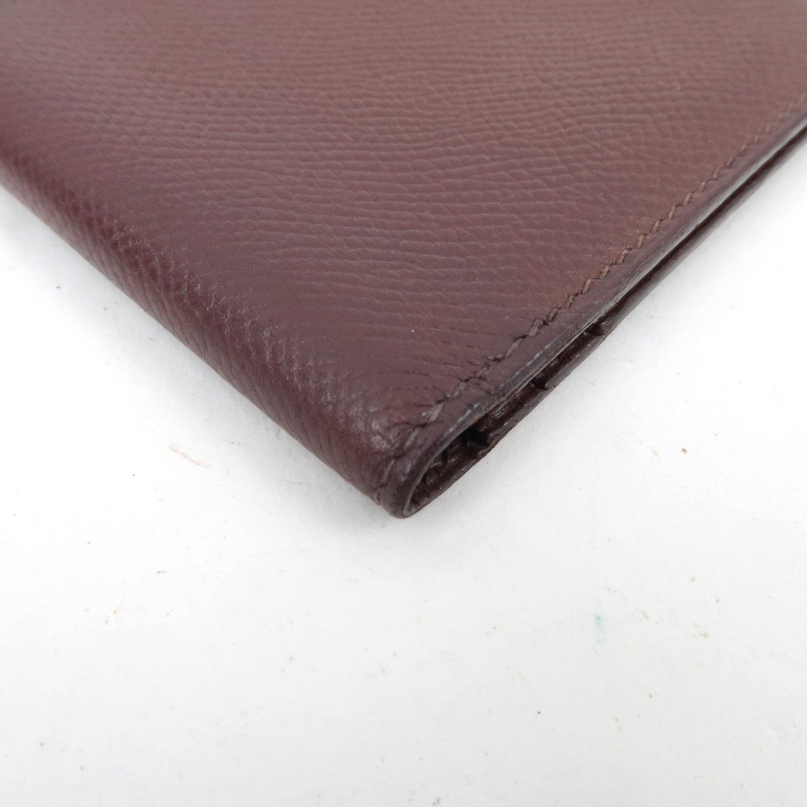HERMES Bearn Long Wallet A Stamp (1997) Veau Epsom Brown