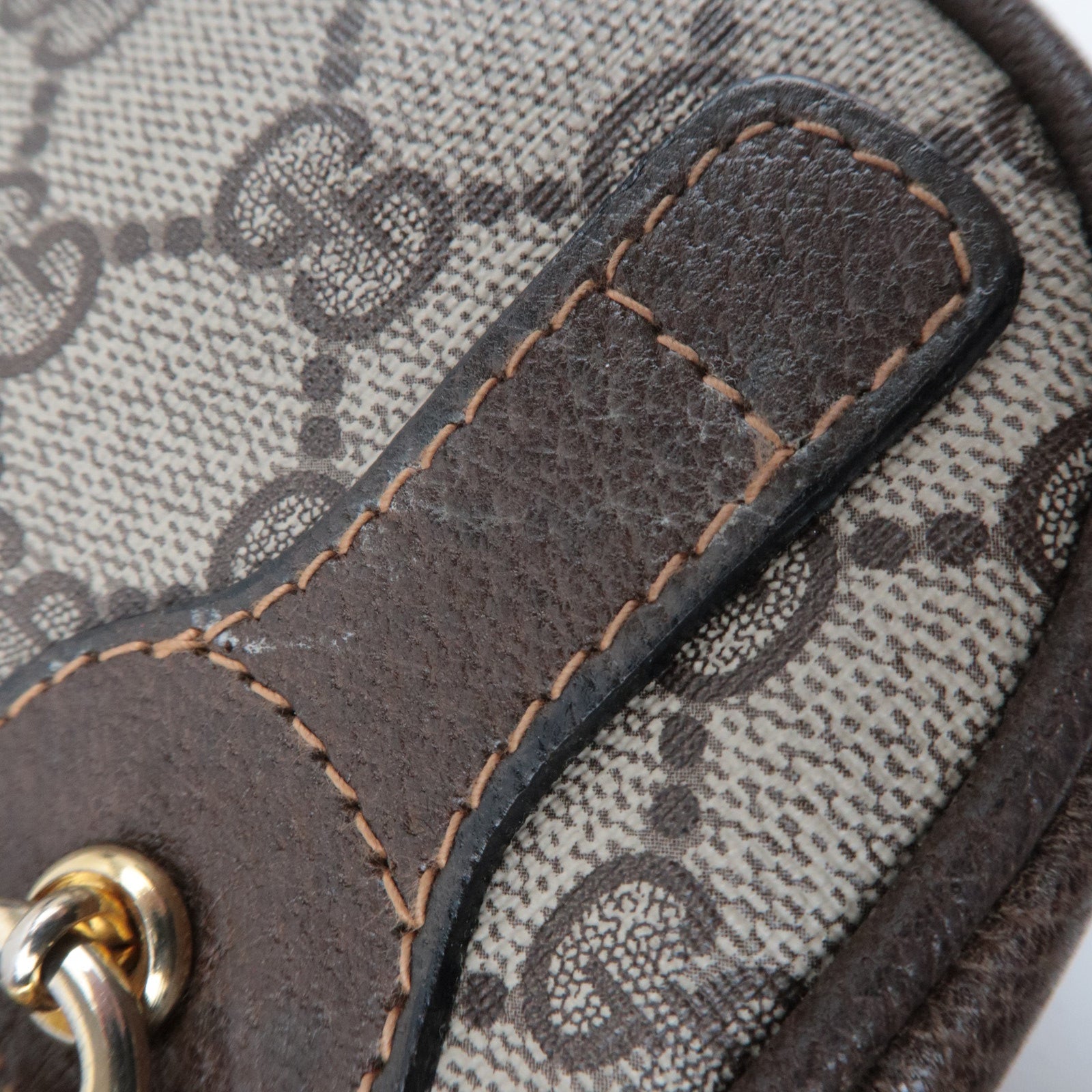 GUCCI Old Gucci Mini Shoulder Bag GG Plus Leather Beige