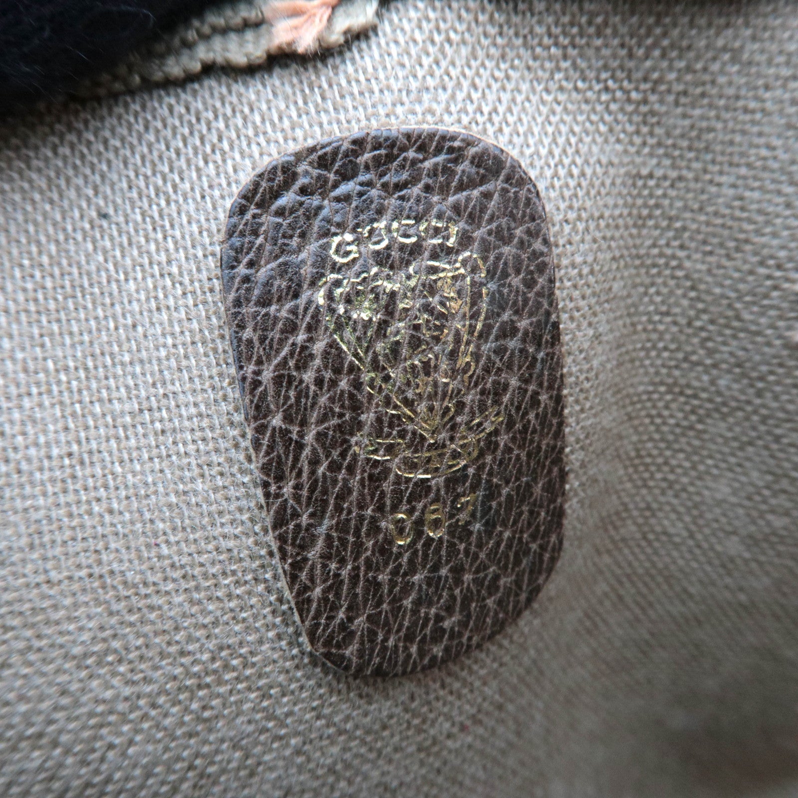 GUCCI Old Gucci Mini Shoulder Bag GG Plus Leather Beige