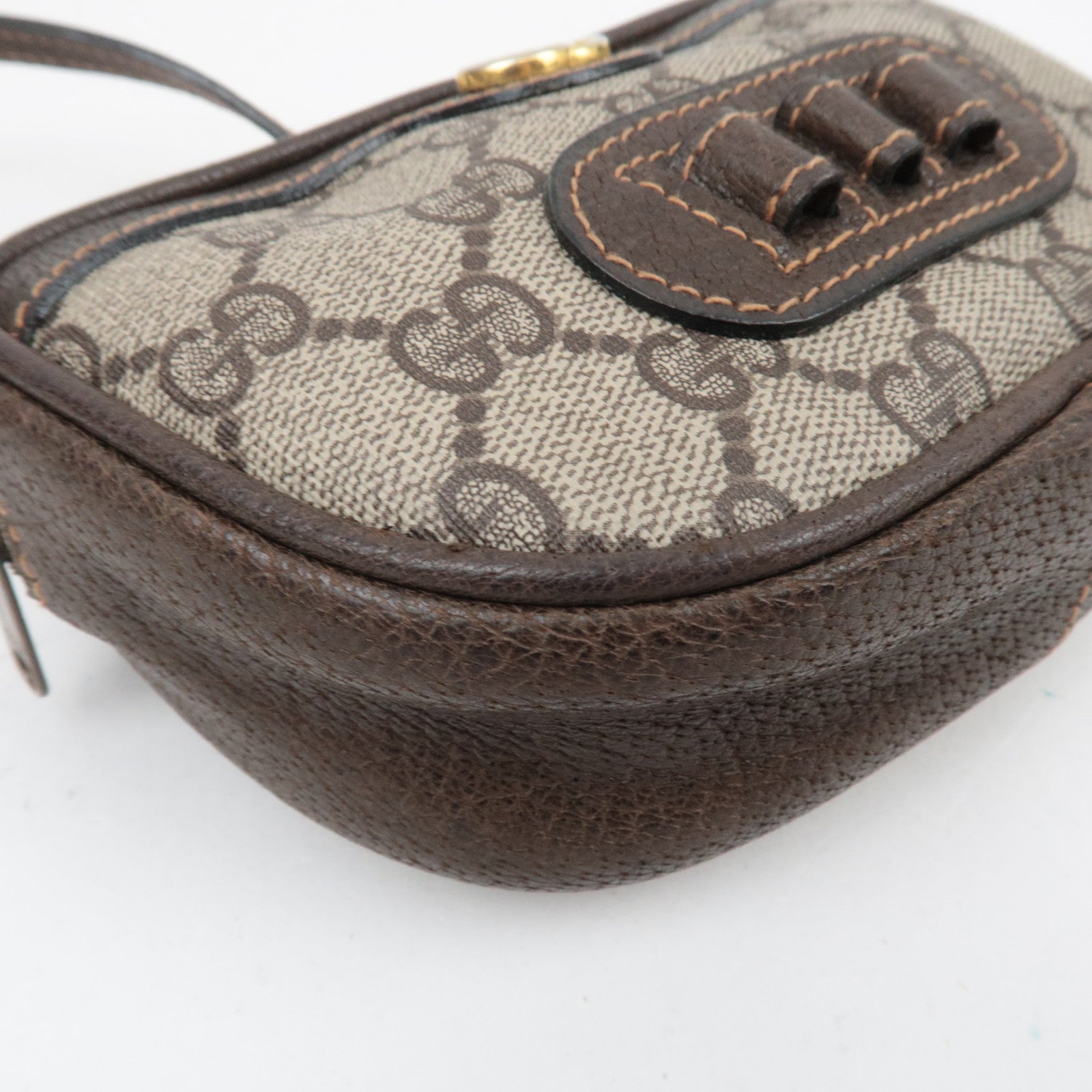 GUCCI Old Gucci Mini Shoulder Bag GG Plus Leather Beige