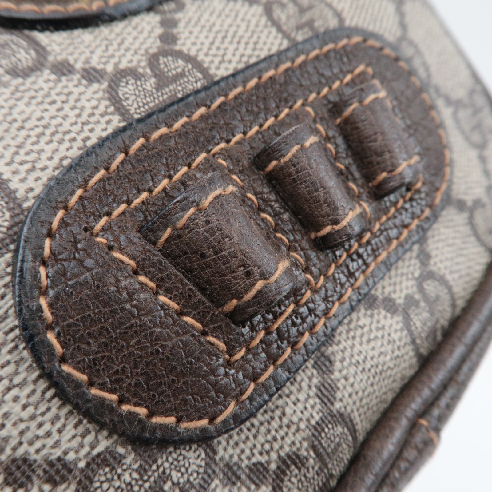 GUCCI Old Gucci Mini Shoulder Bag GG Plus Leather Beige