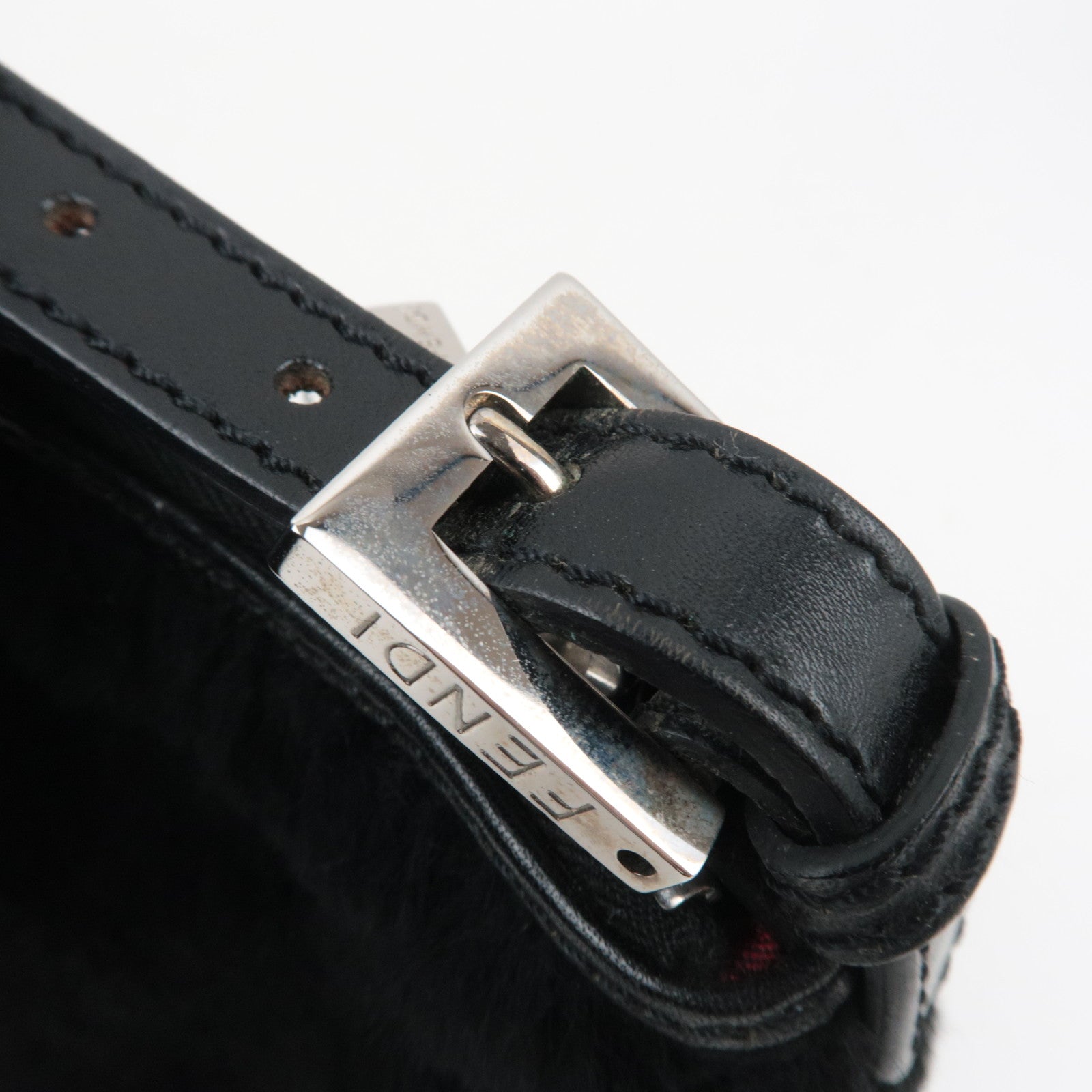 FENDI Fur Mini Handbag Black 8N0001 *Dust bag
