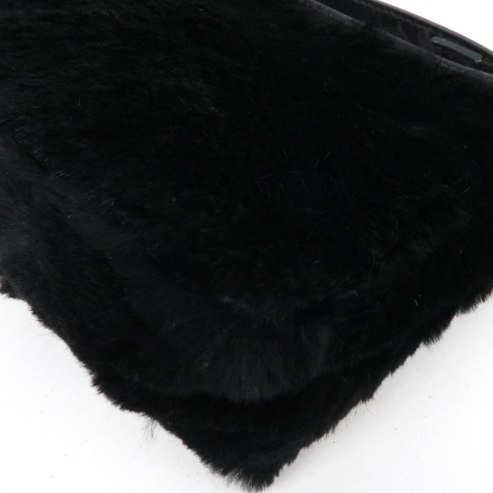 FENDI Fur Mini Handbag Black 8N0001 *Dust bag