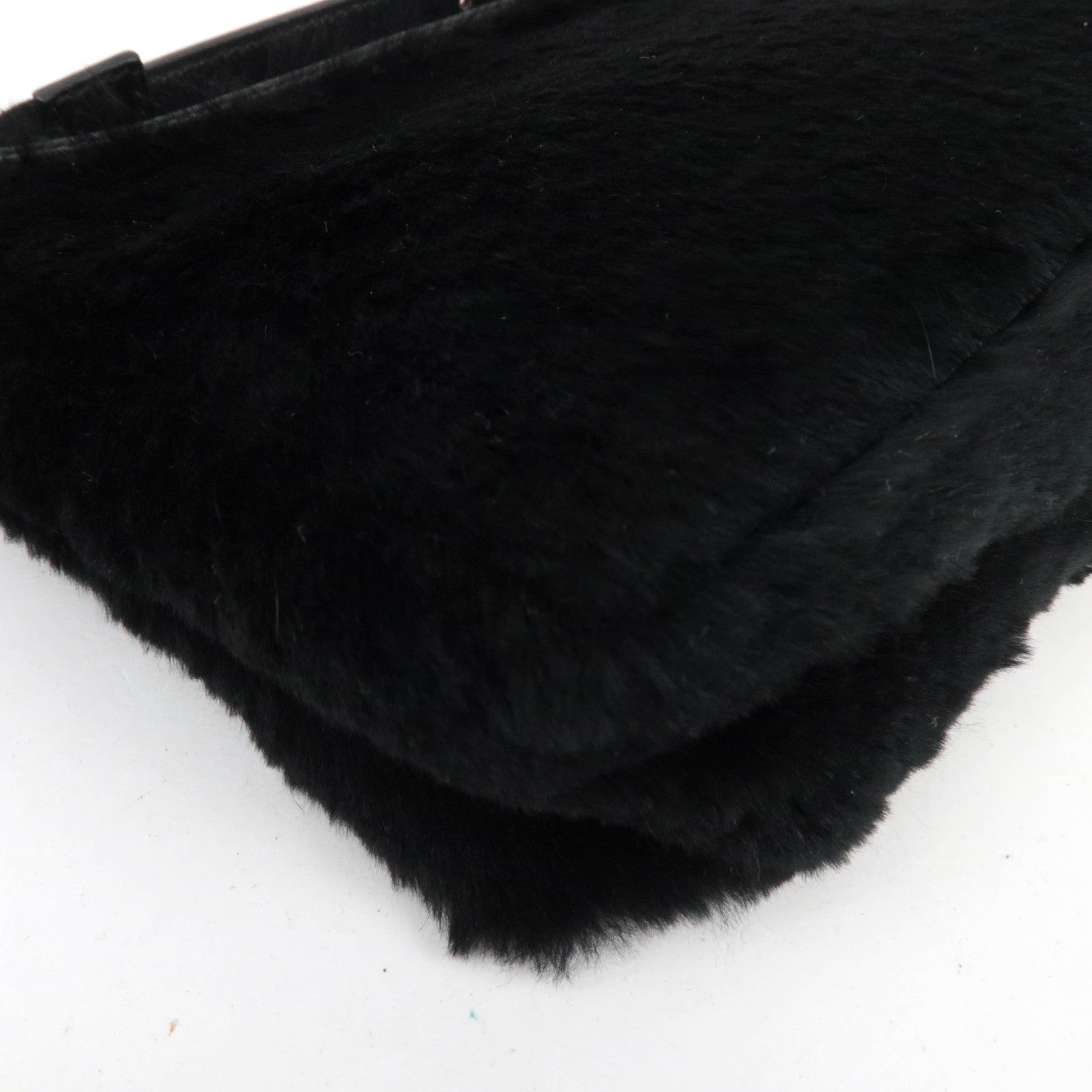 FENDI Fur Mini Handbag Black 8N0001 *Dust bag