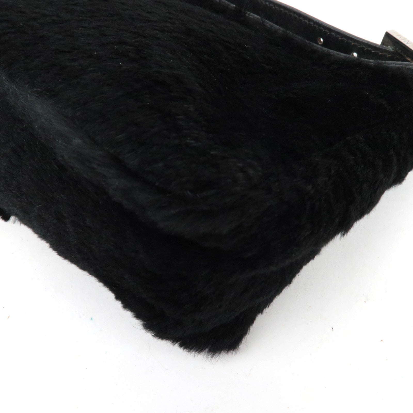FENDI Fur Mini Handbag Black 8N0001 *Dust bag