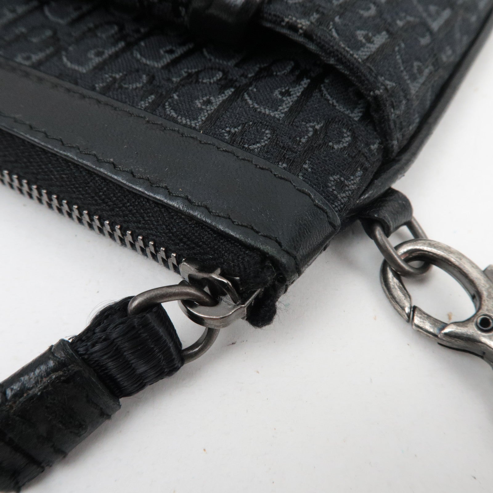 Christian Dior Trotter Wristlet Pouch Black