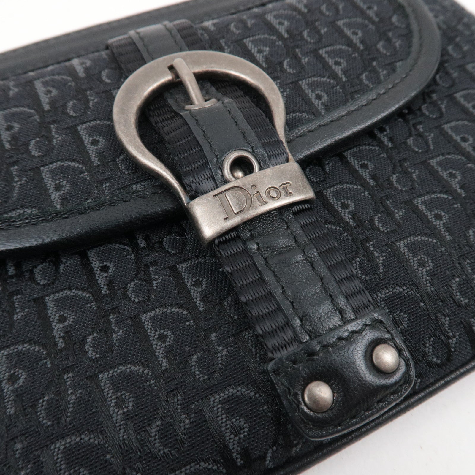 Christian Dior Trotter Wristlet Pouch Black