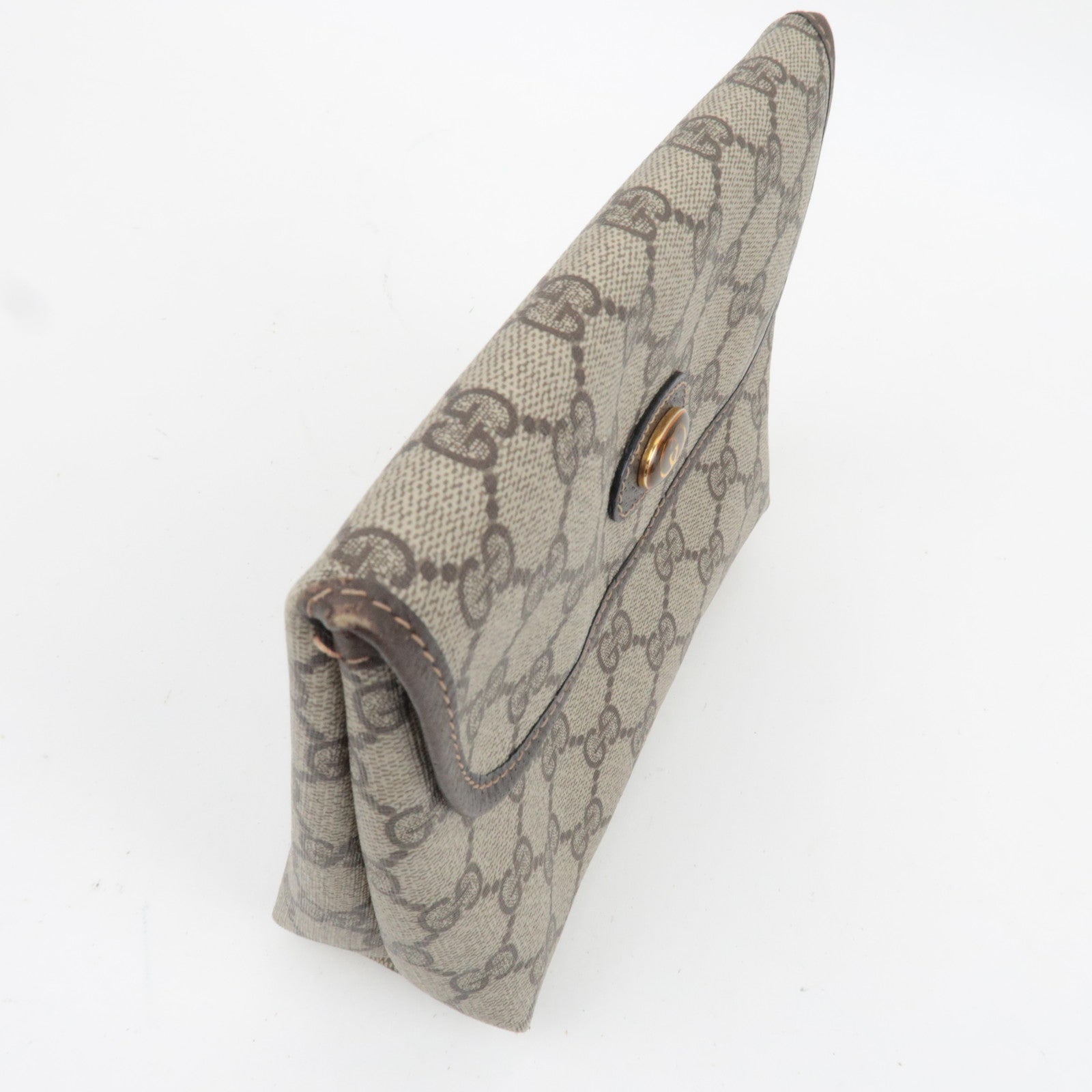 GUCCI Old Gucci Pouch GG Plus Leather Beige 039.4494.39