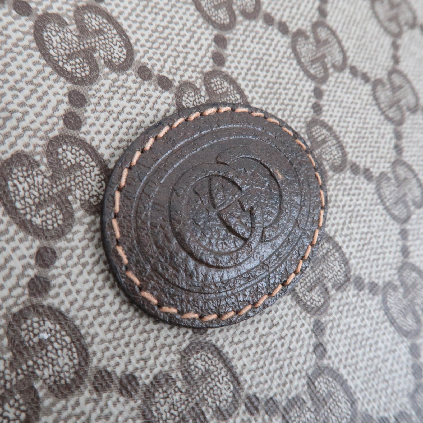 GUCCI Old Gucci Tote Bag GG Plus Leather Beige 41.02.109