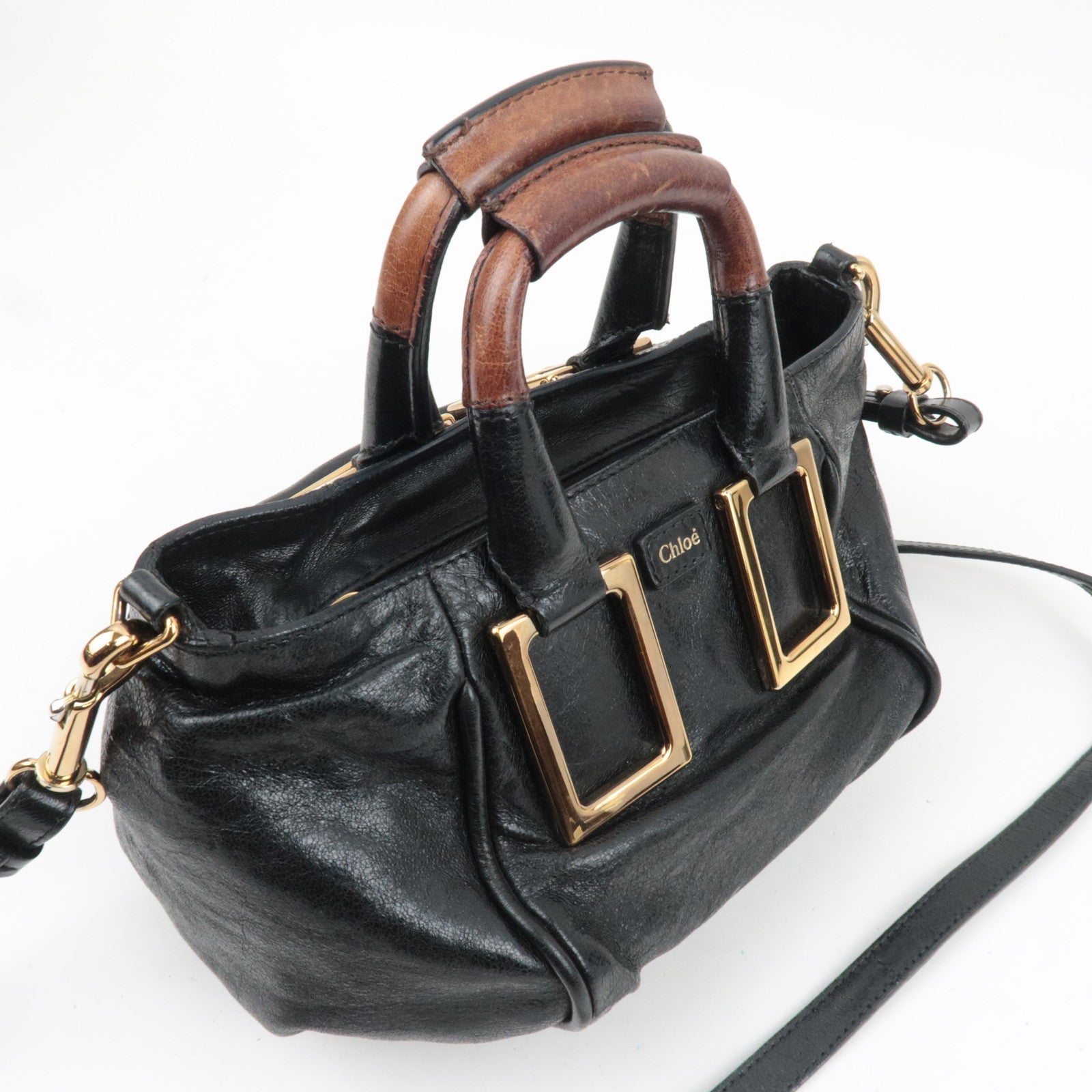 Chloe Ethel Small Leather 2Way Shoulder Bag Black *Dust bag, Strap