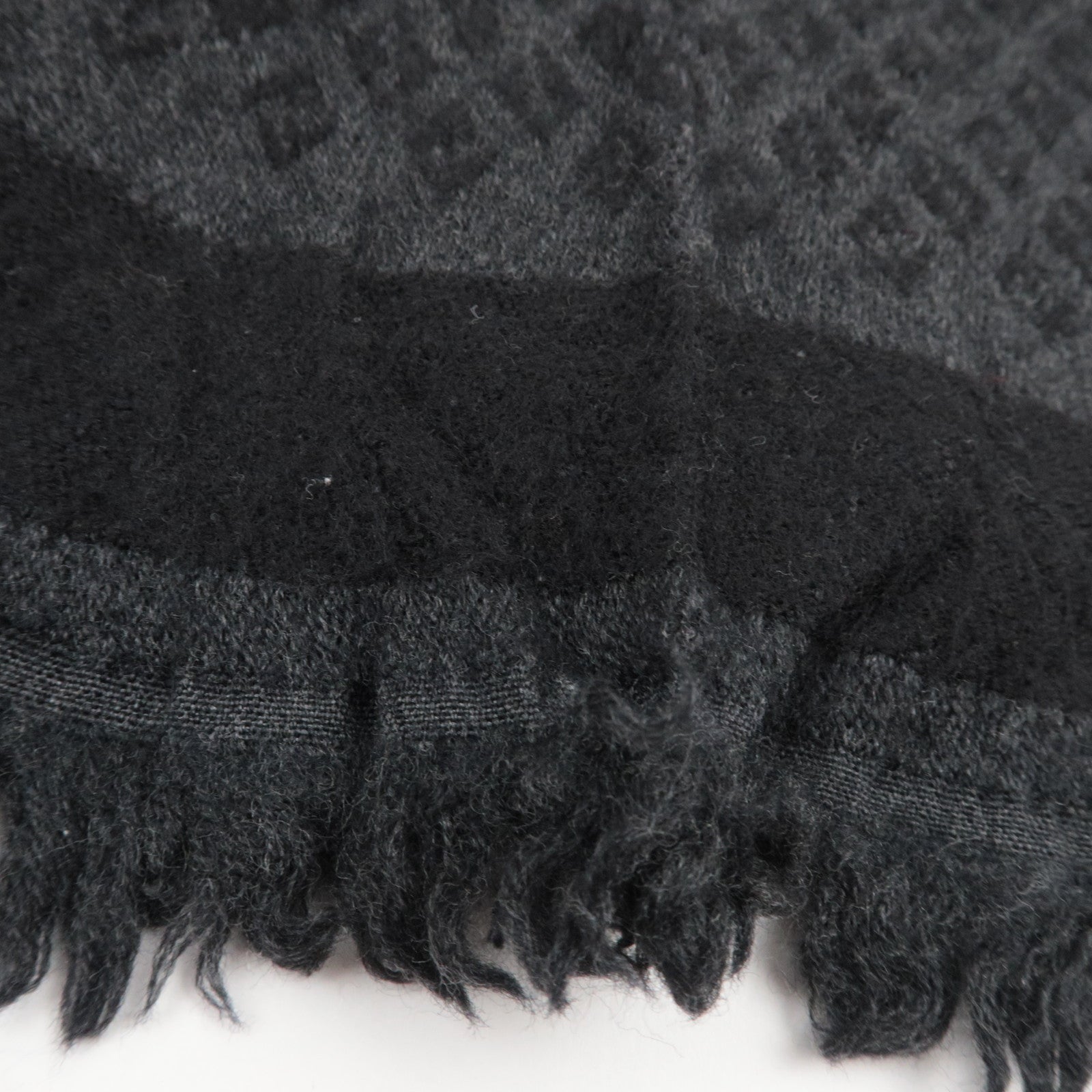 FENDI Zucchino Print Scarf 100% Wool Black