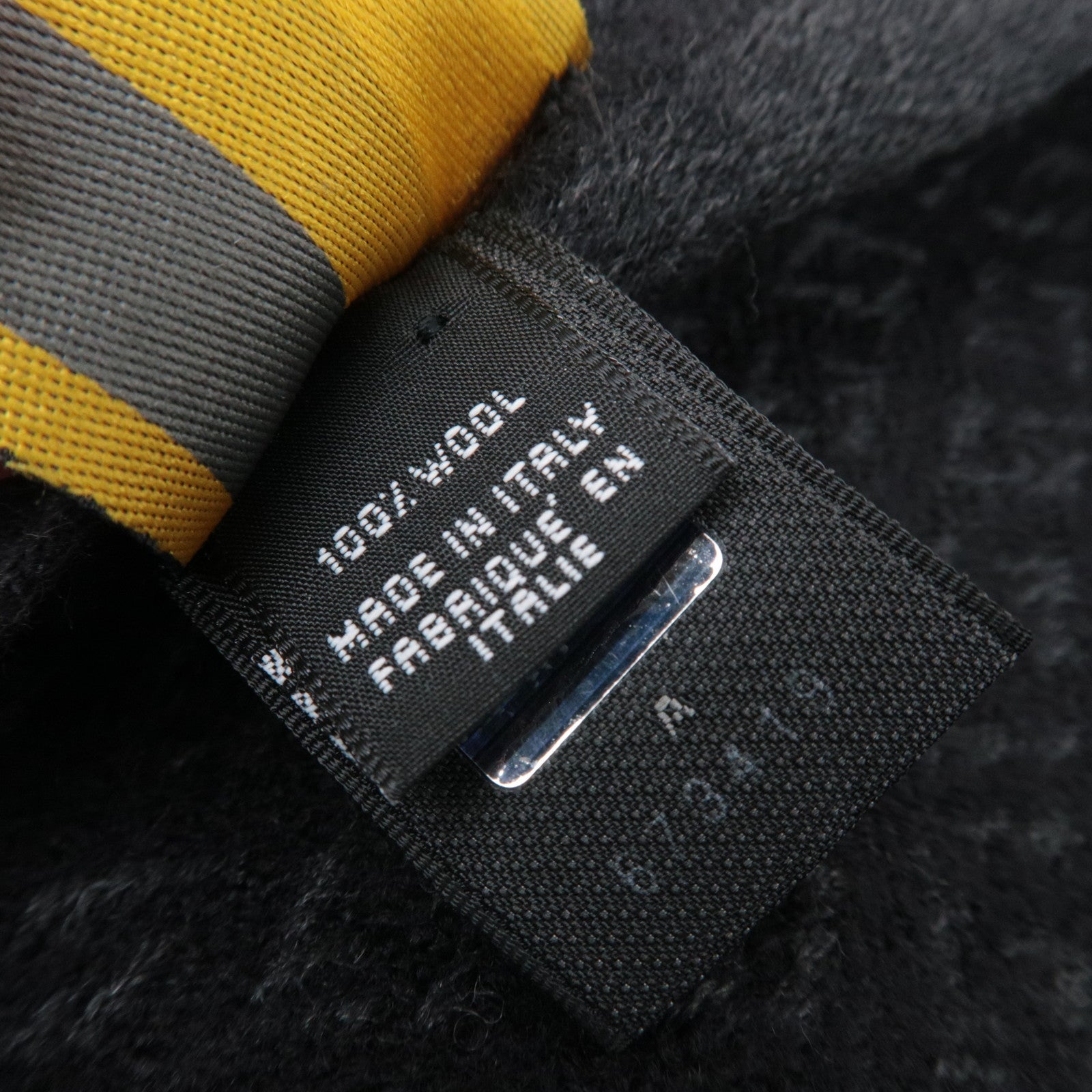 FENDI Zucchino Print Scarf 100% Wool Black