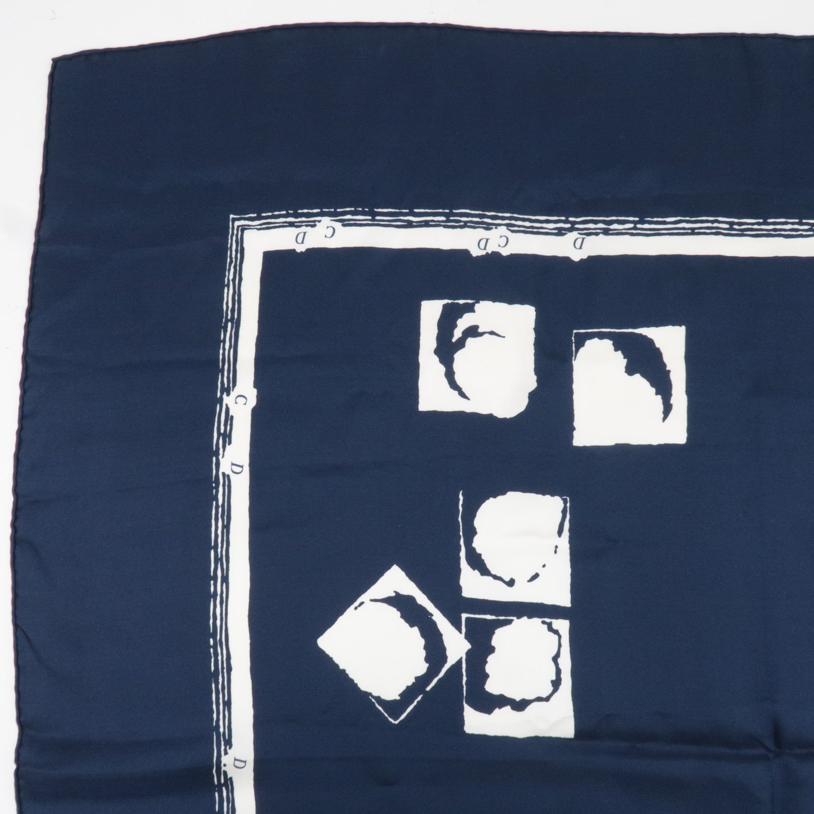 Christian Dior Scarf 100% Silk Navy