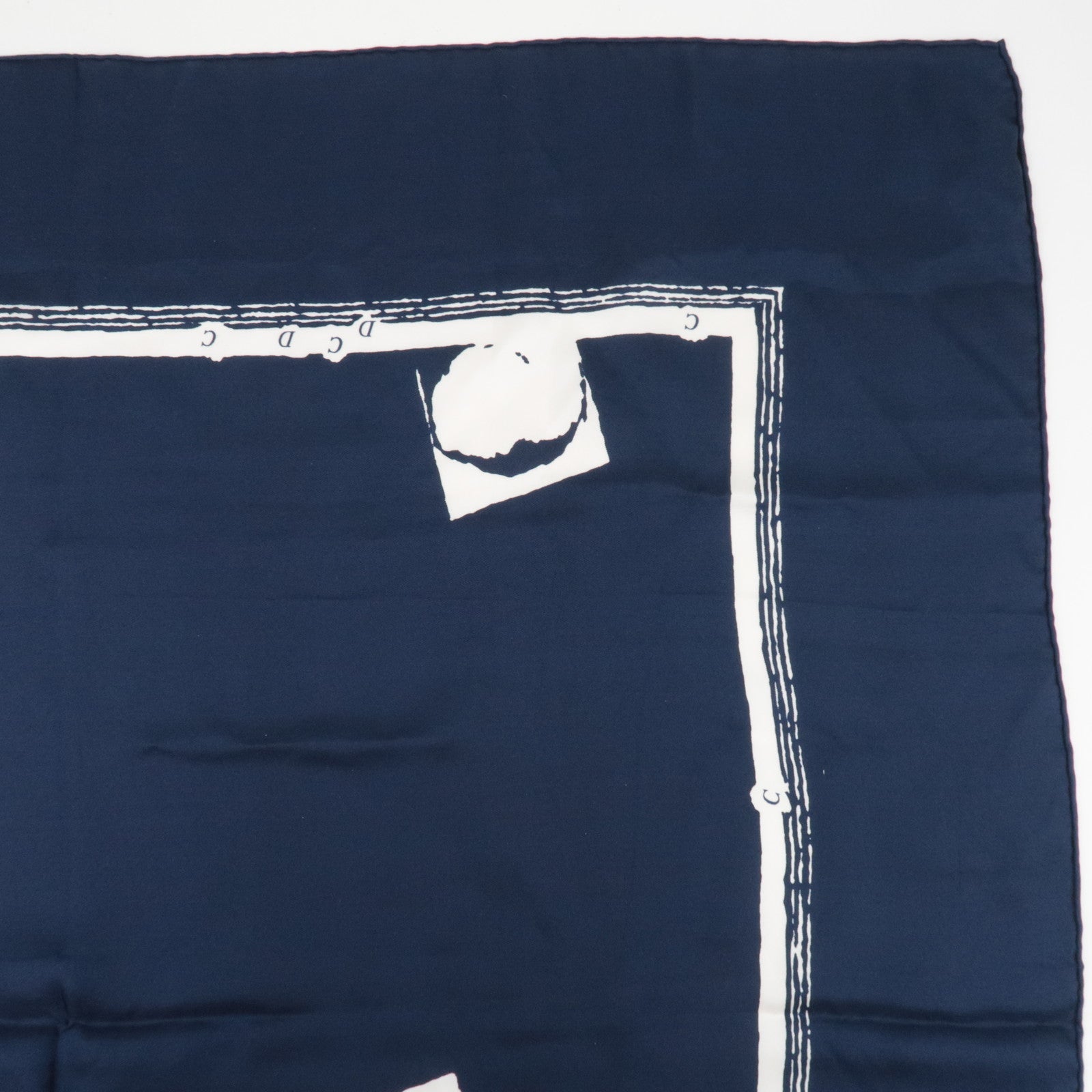 Christian Dior Scarf 100% Silk Navy