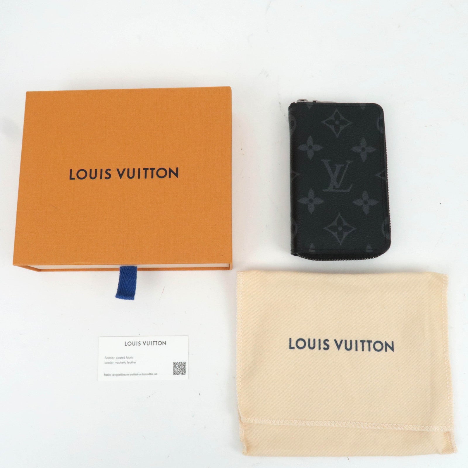 Louis Vuitton Monogram Eclipse Zippy Coin Purse Vertical M81662 *Box, Dust bag