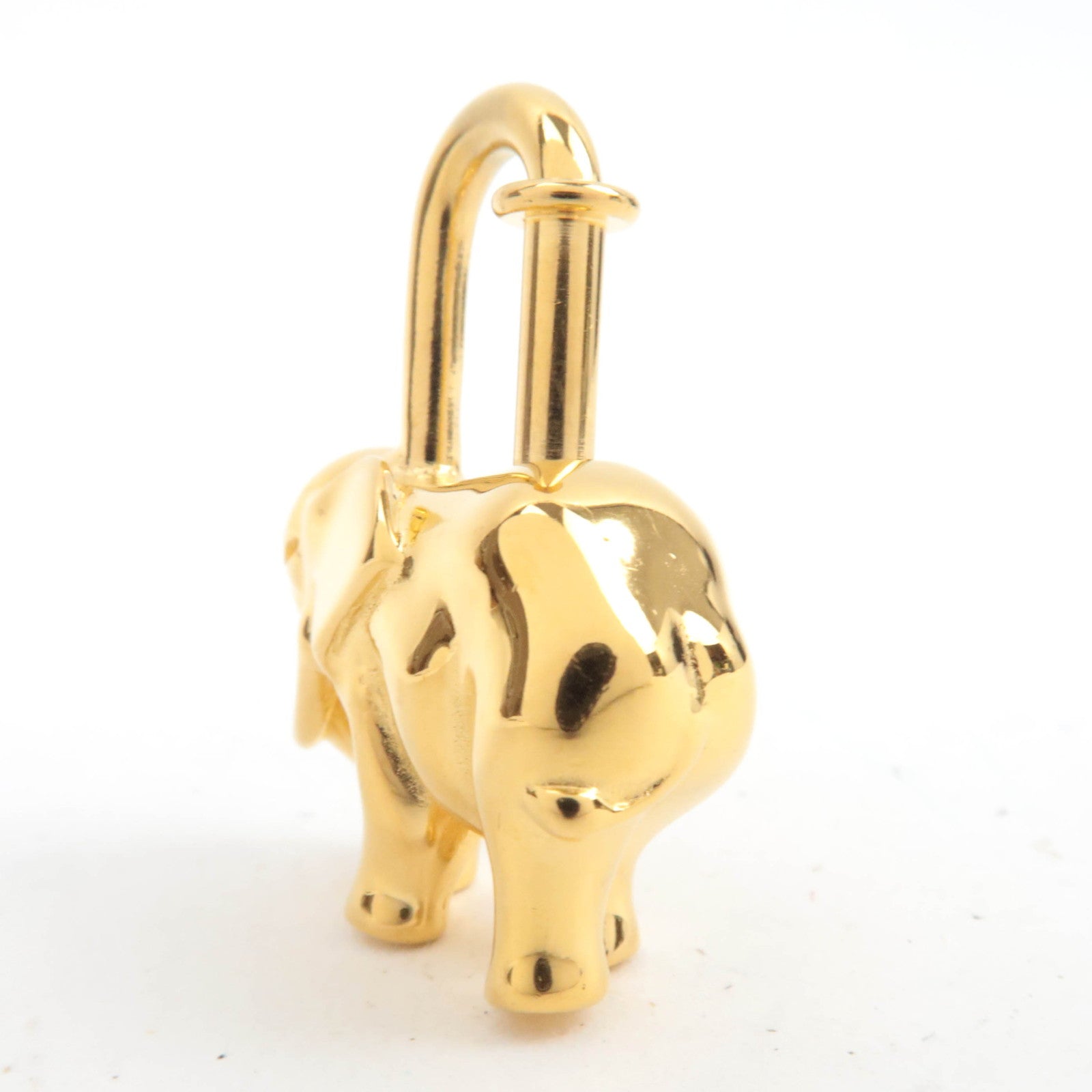 HERMES Elephant Charm Lock Metal Gold Color *Dust bag