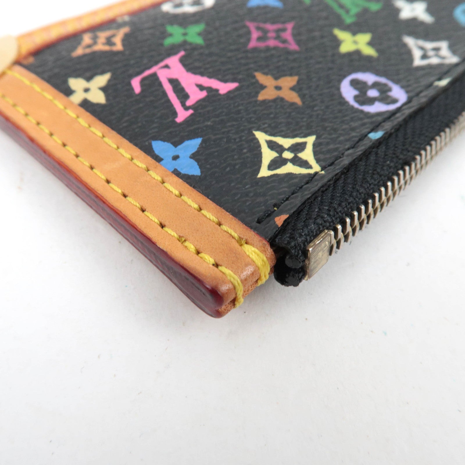Louis Vuitton Monogram Multicolore Pochette Cles Coin Case Noir M92654
